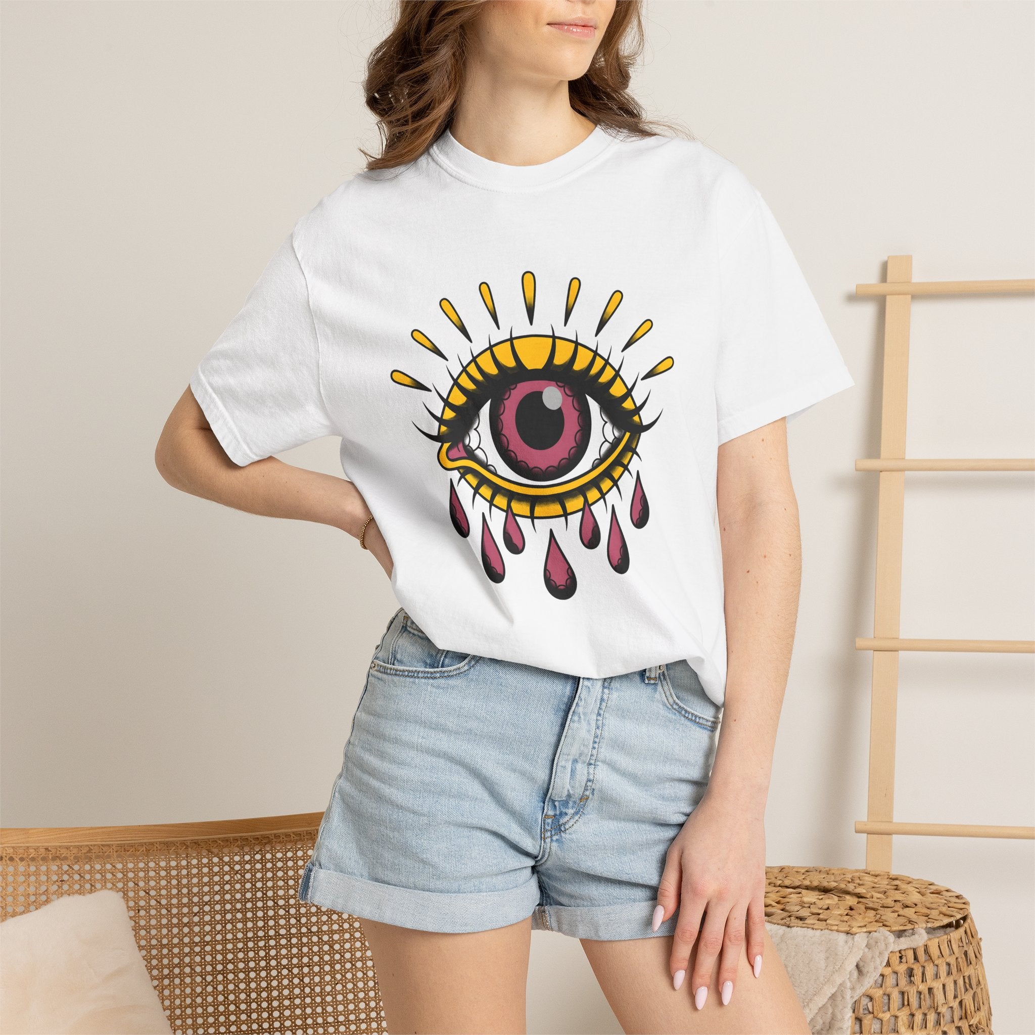 Crying Eye Shirt Cute Dream Gift Women Graphic Tee Weeping Eye T-Shirt Adorable Fan Typography Tshirt Dreamy Graphic Vintage Tears Tshirt