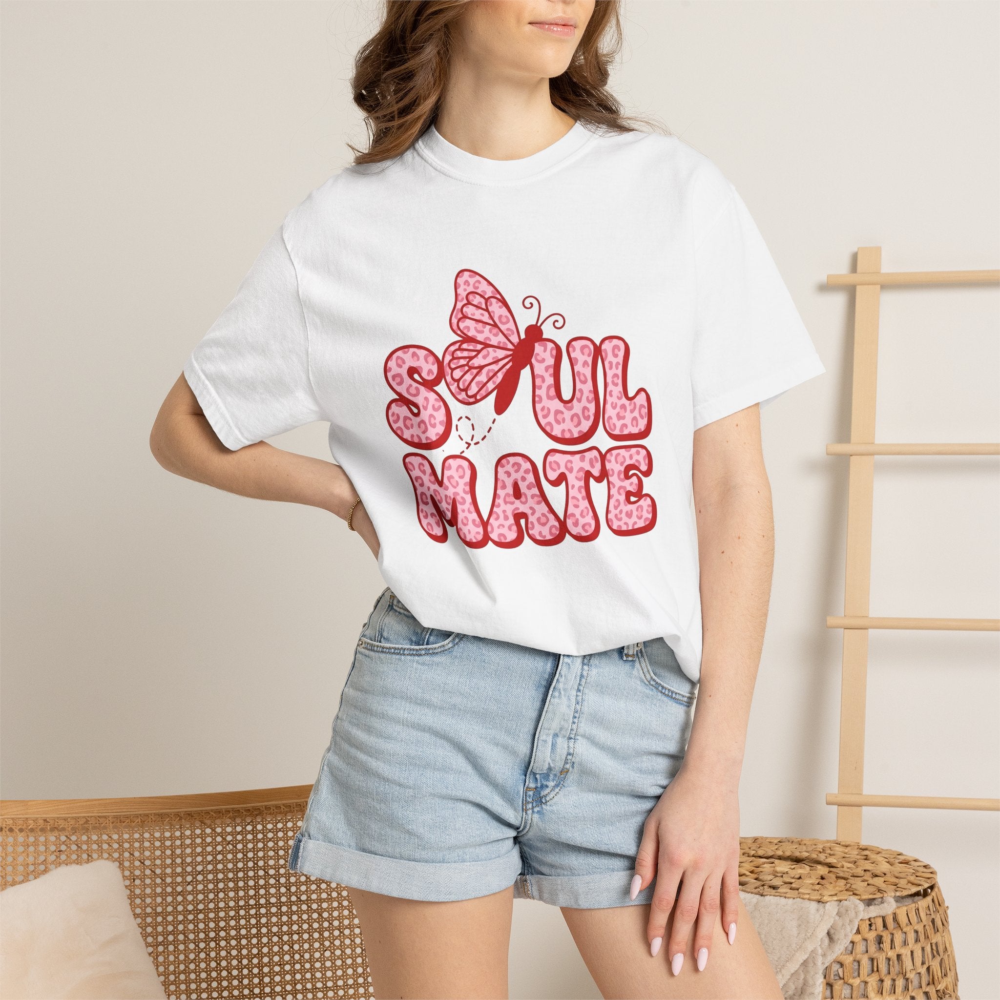 Butterfly Graphic Shirt St. Valentines Day Couples Gift Women Playful Tee Butterfly T-Shirt Valentines Fan Whimsical Tshirt Partner Graphic
