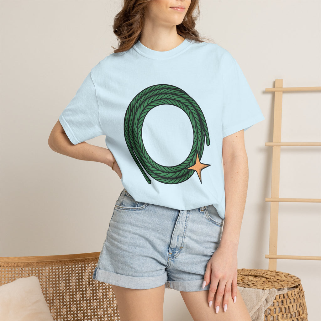 Green Rope Wreath Shirt St Patrick's Day Western Gift Women Bold Graphic Tee Wreath T-Shirt Shamrock Fan Graphic Tshirt Cowboy Graphic