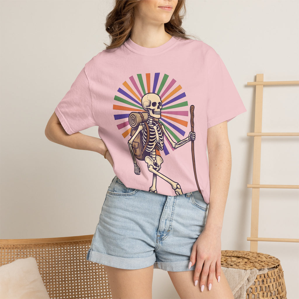 Skull Backpacker Shirt Hiking Camping Gift Women Rustic Tee Backpacker T-Shirt Trekker Enthusiast Vintage Tshirt Outdoor Graphic Retro