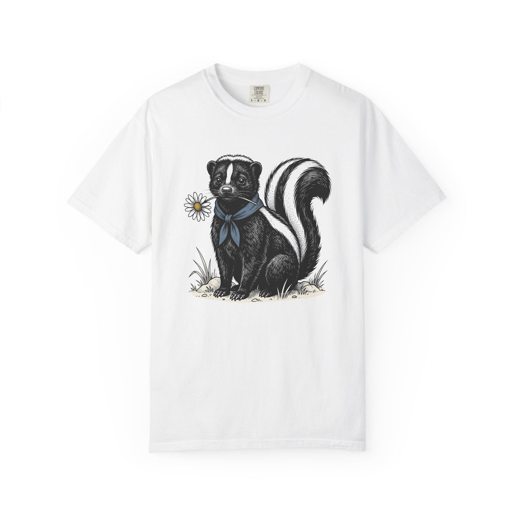 Skunk Neckerchief Shirt Cowgirl Pets Gift Women Sketch Tee Bandana T-Shirt Rodeo Fan Illustrated Tshirt Animal Graphic Hand Drawn Blossom