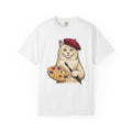 Art Cat Shirt Cat Drawing Gift Women Cartoon Tee Kitty T-Shirt Feline Fan Comic Tshirt Sketch Graphic Traditional Paint Tray Tshirt