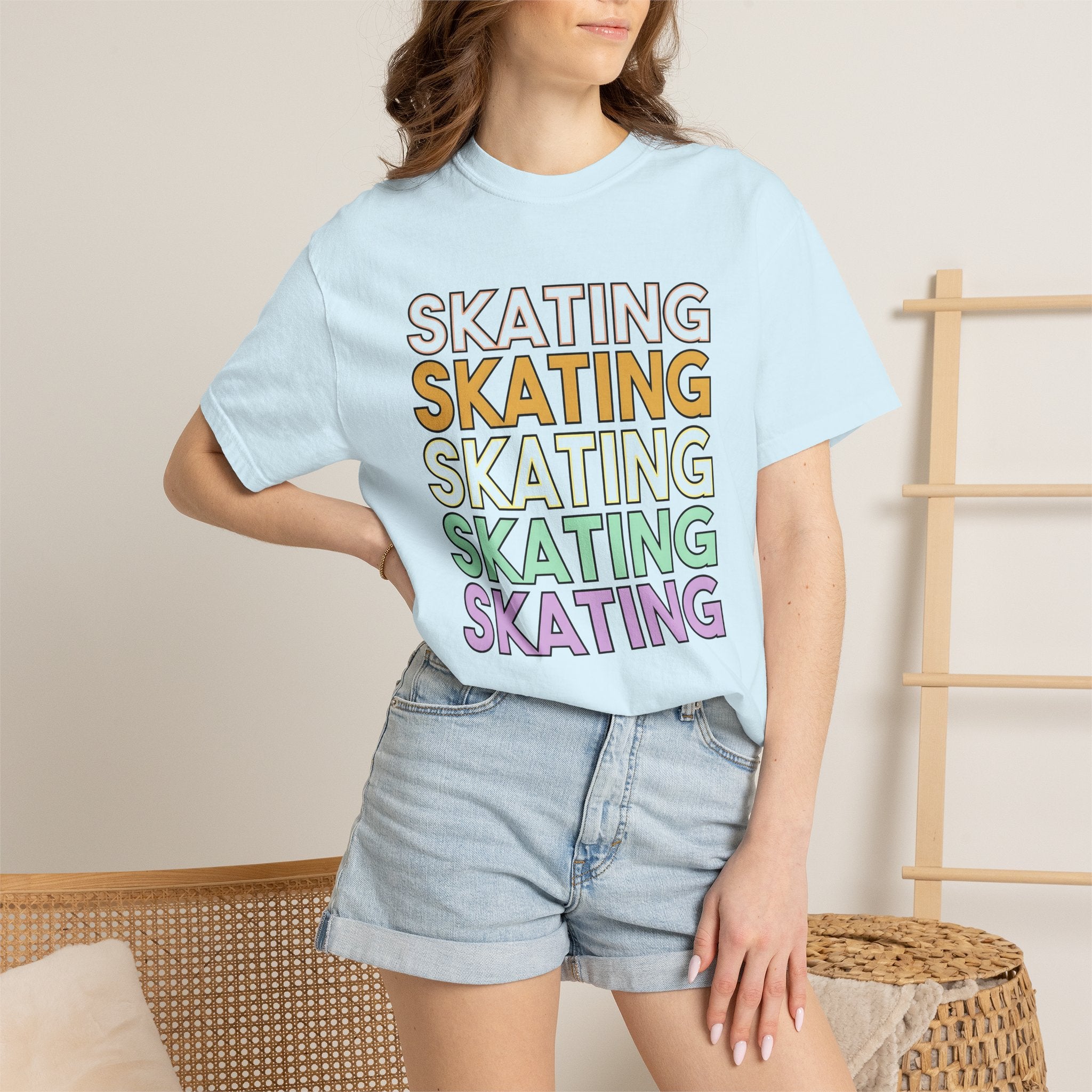 Inline Skating Text Shirt Skating Training Gift Women Vivid Tee Rollerblading T-Shirt Skater Enthusiast Vibrant Tshirt Conditioning Graphic