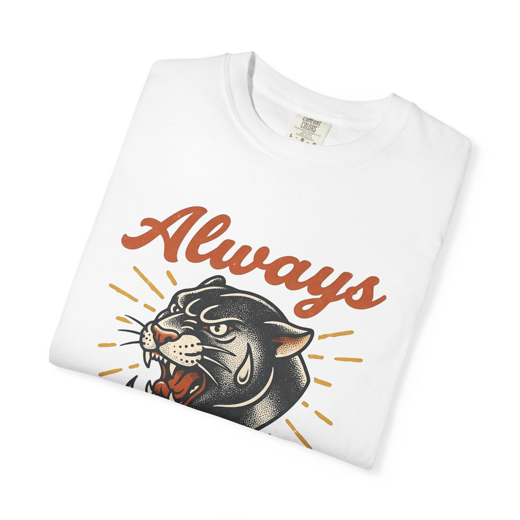 Panther Head Shirt Animal Tattoo Gift Women Vintage Tee Leopard T-Shirt Wildlife Fan Vintage Style Tshirt Tattoo Graphic Retro Sunburst