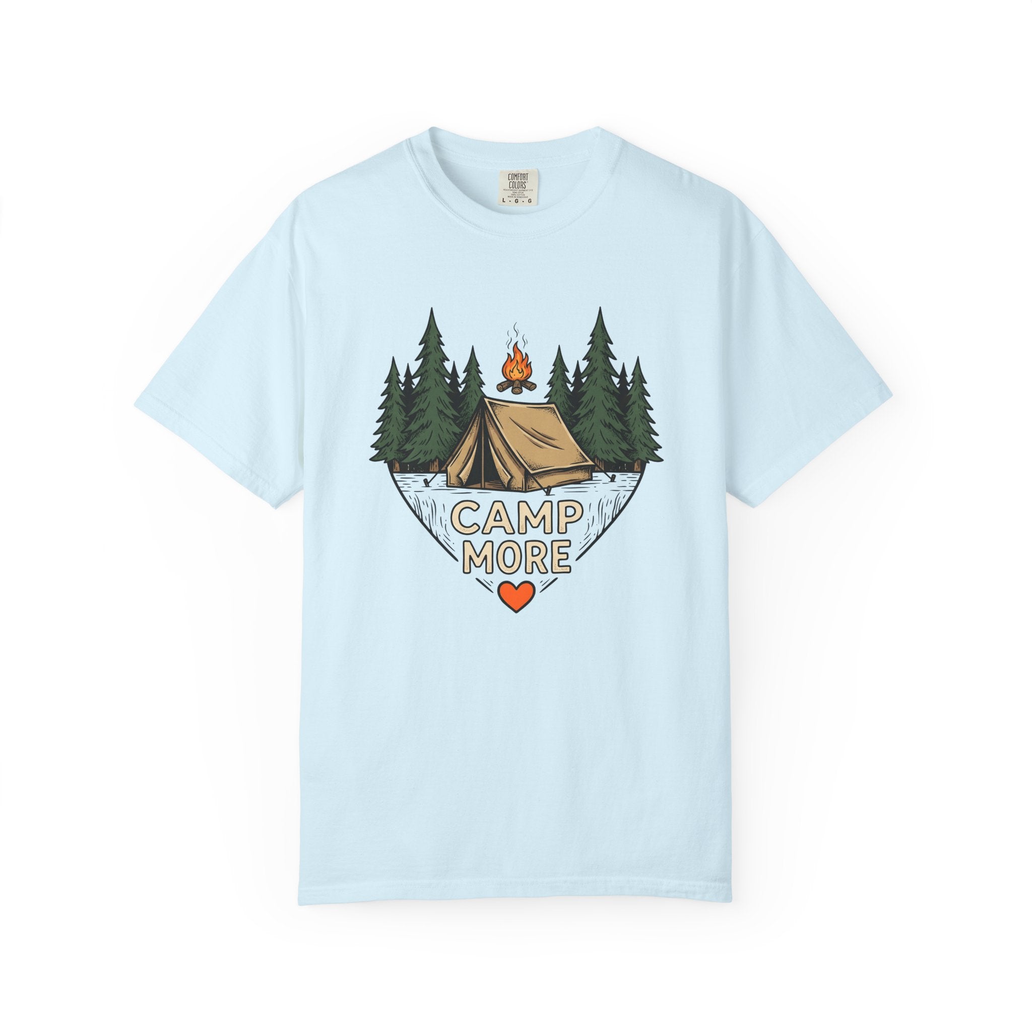 Camping Tent Shirt Camping Adventure Gift Women Line Art Tee Shelter T-Shirt Camper Enthusiast Illustration Design Graphic Cartoon Pine