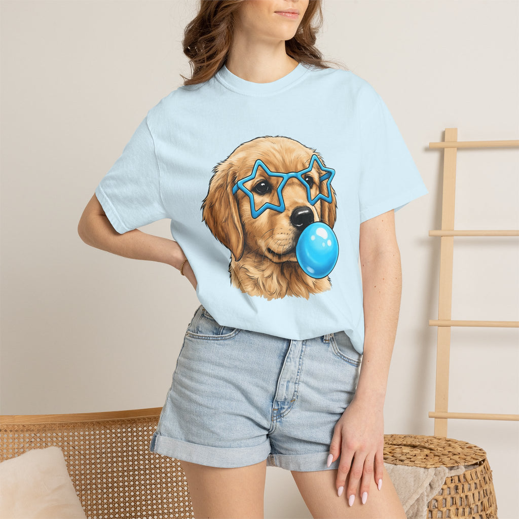 Golden Retriever Pet Shirt Dog Fun Gift Women Caricature Tee Retriever T-Shirt Dog Fan Cartoon Tshirt Funny Graphic Line Art Eyewear Tshirt