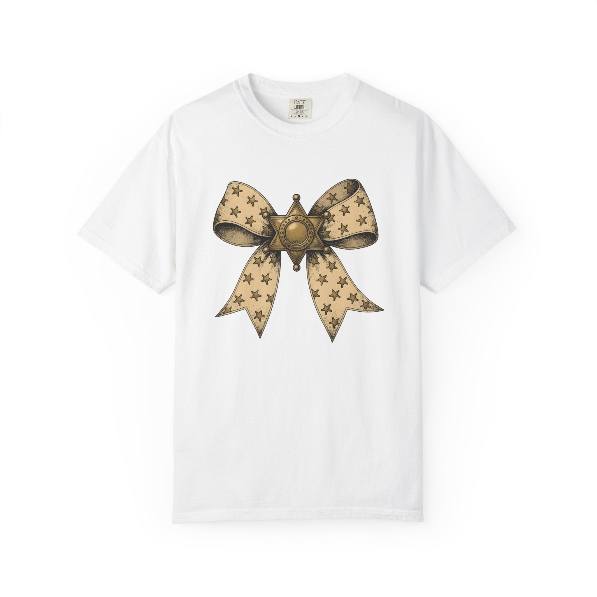 Marshal Star Bow Shirt Cowgirl Western Show Gift Women Sketch Tee Star Bow T-Shirt Rodeo Fan Drawing Graphic Folk Star Symbol Tshirt
