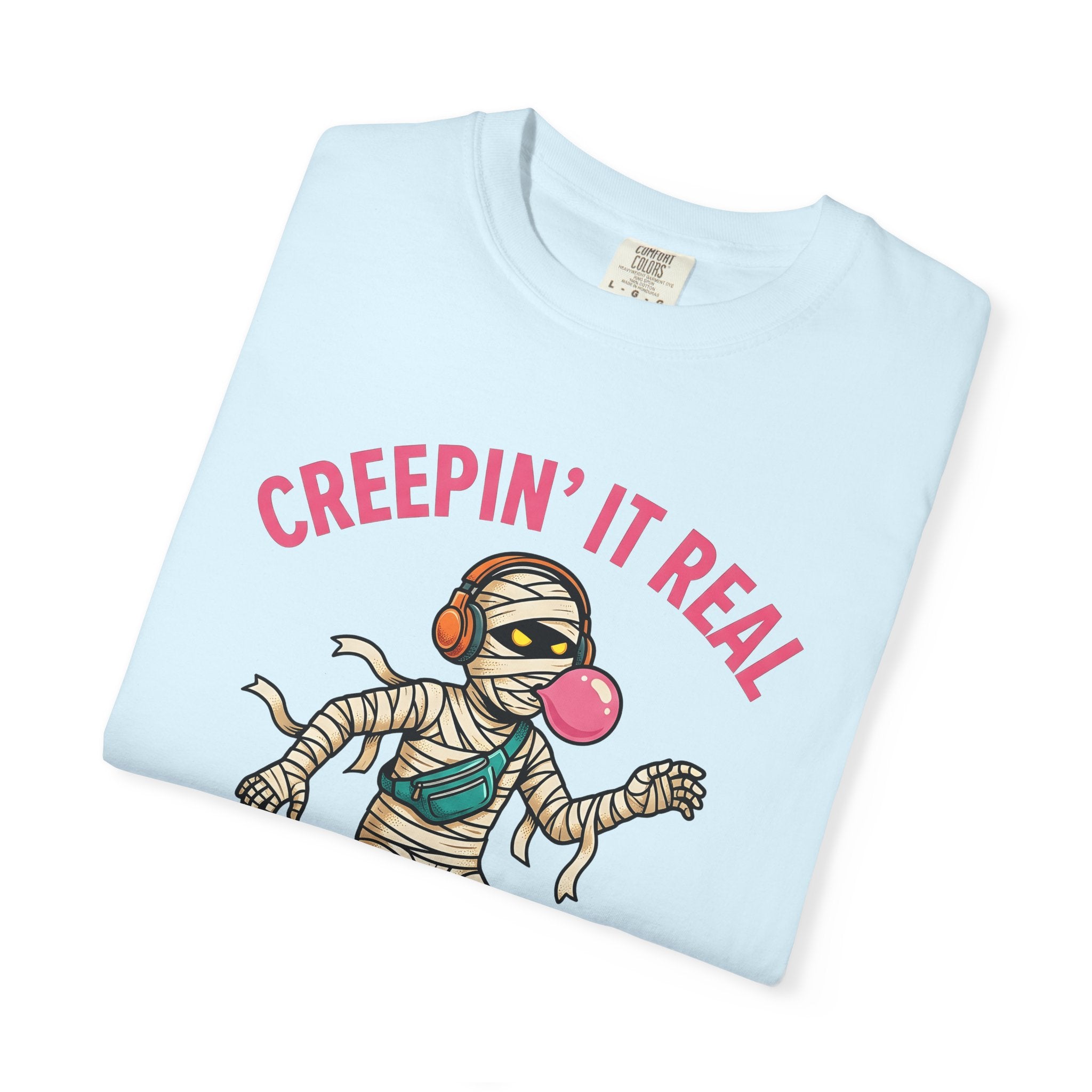 Wrapped Skater Shirt Halloween Joke Gift Women Comic Tee Skater T-Shirt Horror Fan Comic Book Tshirt Pun Graphic Vintage Earbuds Tshirt
