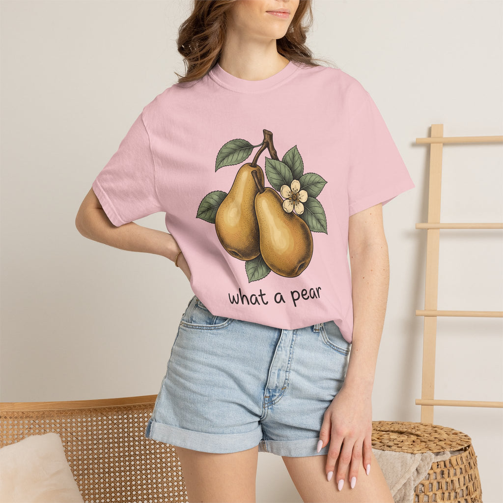 Pear Shirt Fruit Pun Gift Women Botanical Tee Pears T-Shirt Produce Fan Botanical Art Tshirt Punny Graphic Vintage Flower Tshirt