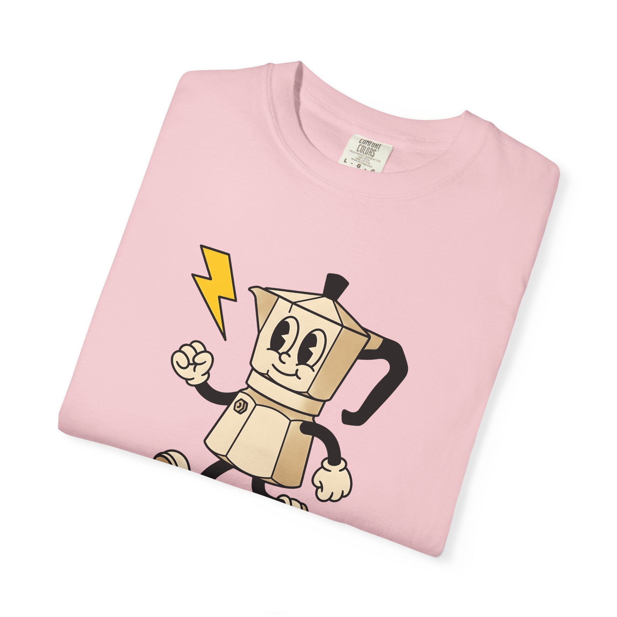 Espresso Maker Mascot Shirt Coffee Jokes Gift Women Comic Tee Coffee Machine T-Shirt Coffee Fan Cartoon Tshirt Humor Graphic Vintage Spark