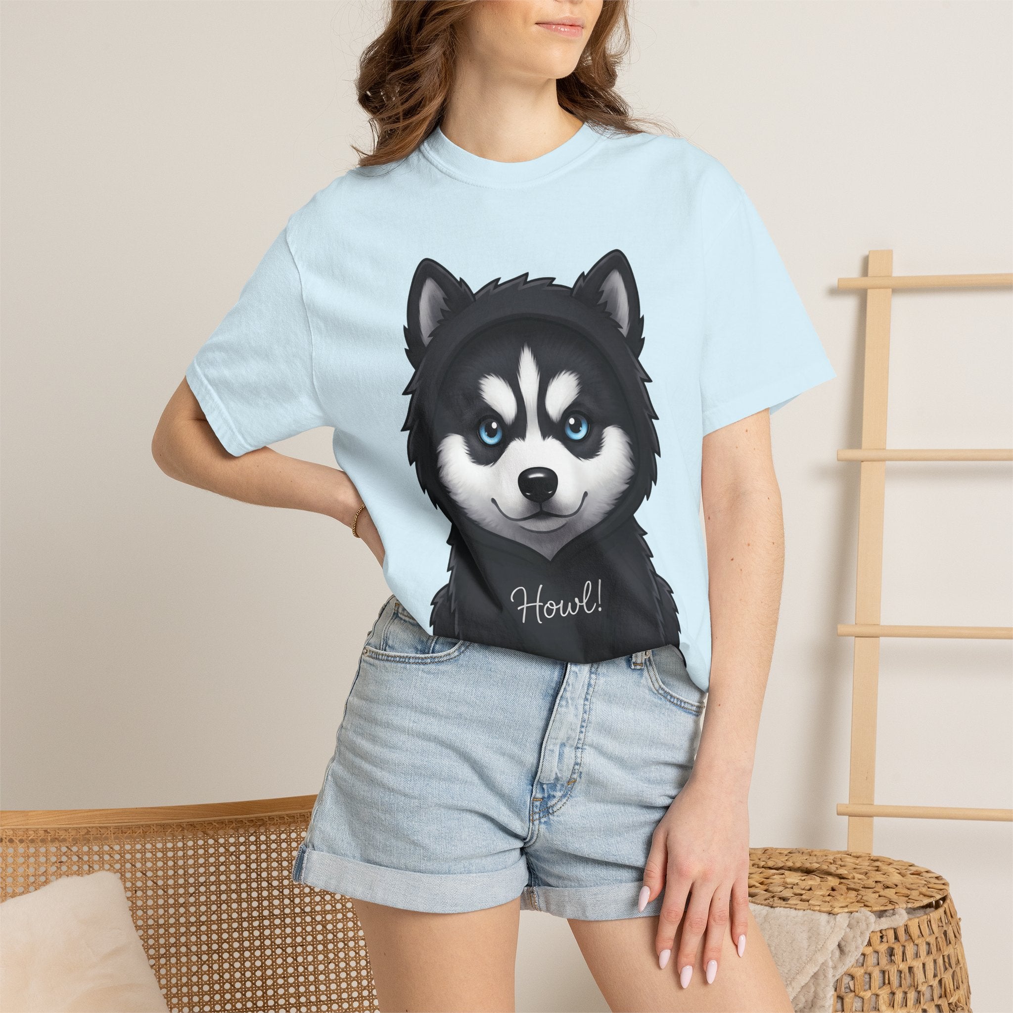 Husky Puppy Shirt Dog Animal Gift Women Cute Tee Puppy T-Shirt Dog Fan Canine Graphic Tshirt Cartoon Hoodie Tshirt