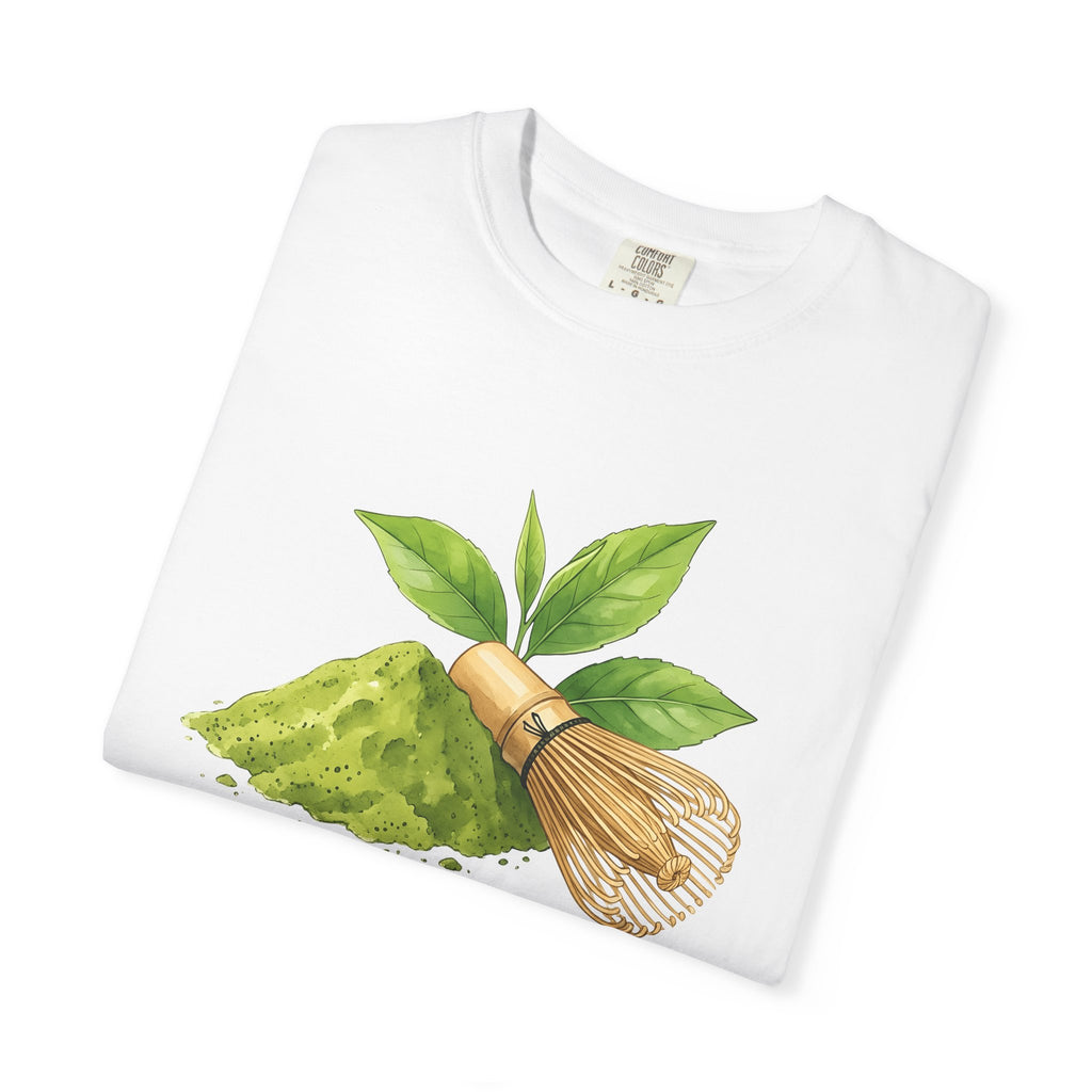 Matcha Tea Shirt Drinks Japan Gift Women Watercolor Tee Green Tea T-Shirt Beverage Fan Watercolour Tshirt Japanese Graphic Hand Drawn Bamboo