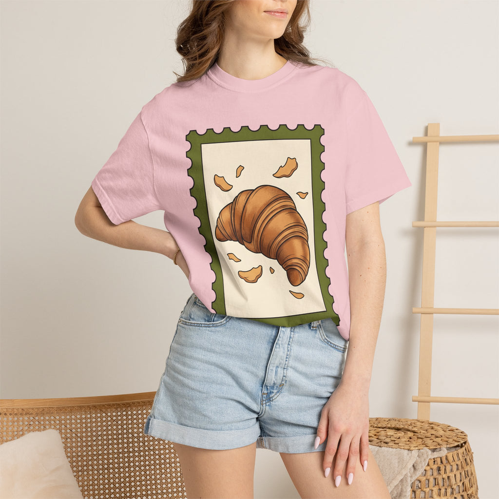 Croissant Shirt Desserts Pastries Gift Women Cartoon Tee Croissant Drawing T-Shirt Sweets Fan Comic Tshirt Bakery Graphic Vintage Bread