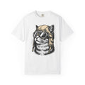 Cat Helmet Shirt Cat Animal Gift Women Hand Drawn Tee Kitty Helmet T-Shirt Cat Fan Feline Tshirt Illustrated Graphic Creature Illustration
