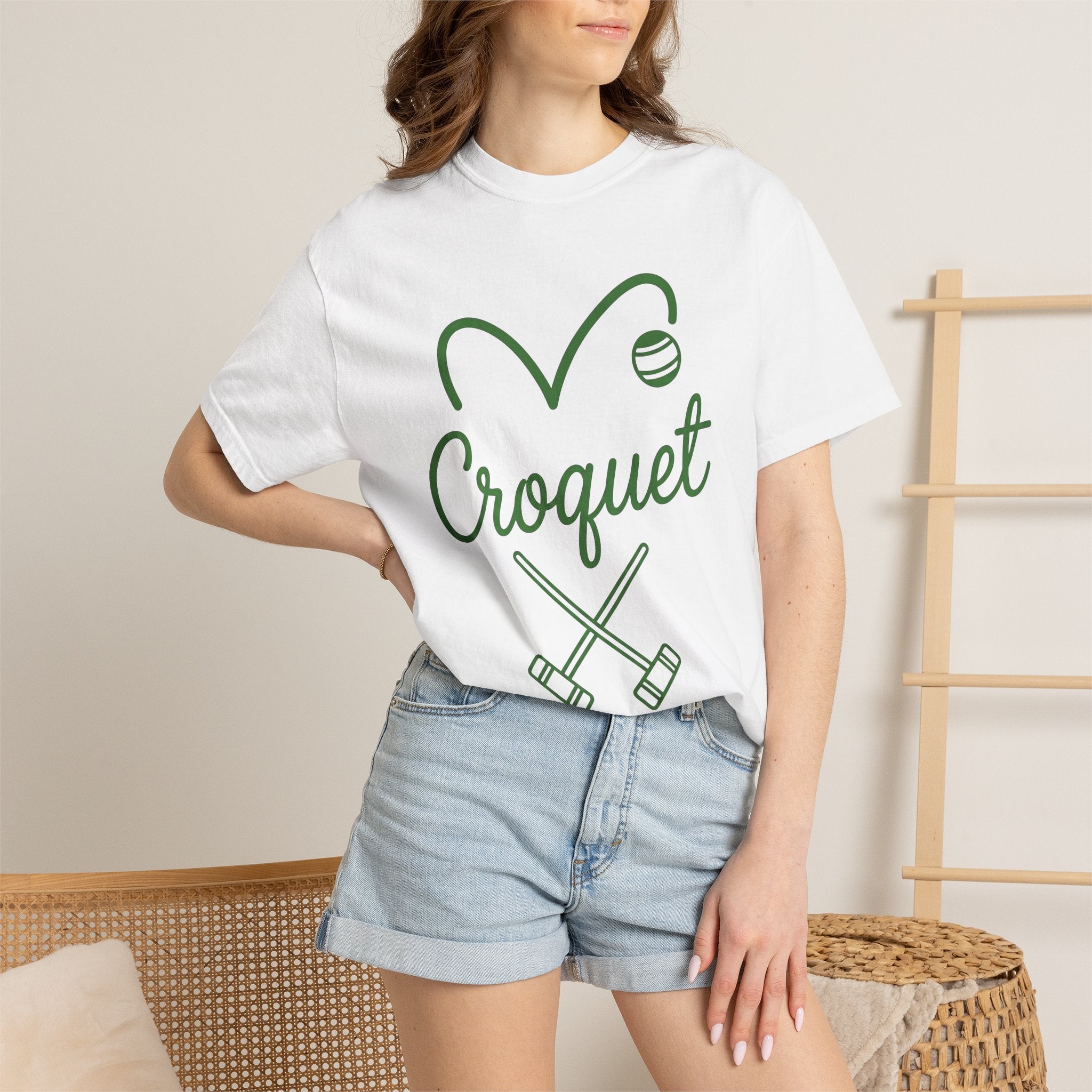 Croquet Clubs Shirt Croquet Patio Gift Women Modern Tee Mallet T-Shirt Croquet Fan Contemporary Tshirt Outdoor Design Classic Ball Tshirt