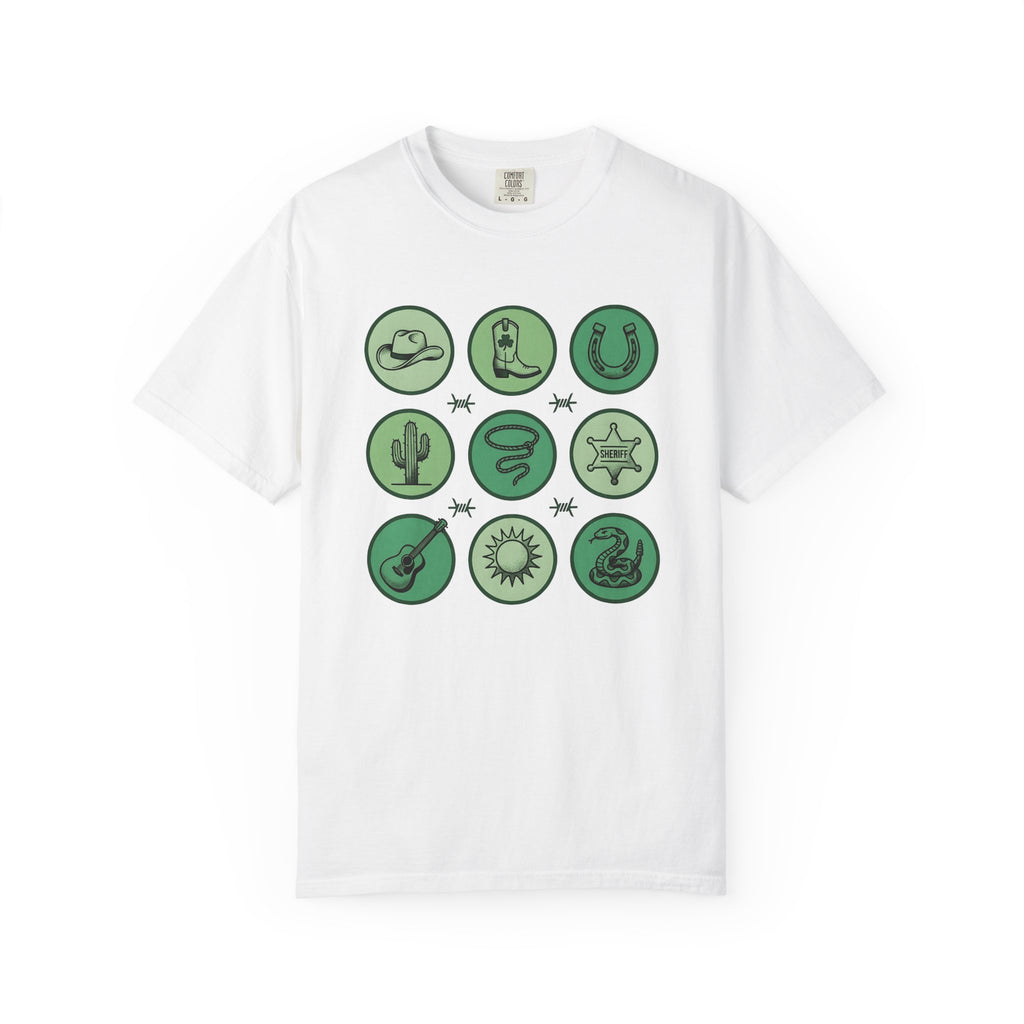 Cowboy Emblems Shirt St Patrick's Day Ranch Gift Women Rustic Tee Western Logo T-Shirt Irish Fan Country Charm Tshirt Farmhouse Graphic