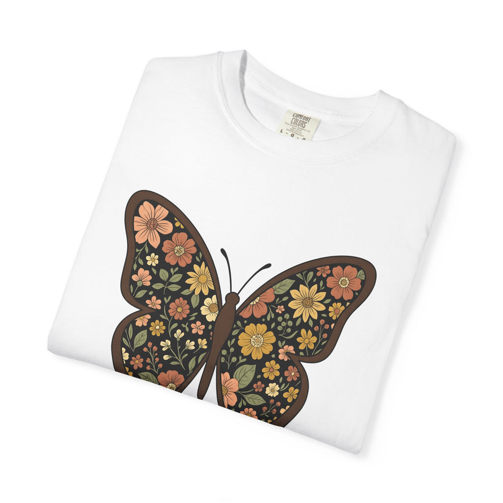 Butterfly Bloom Shirt Boho Chic Wildlife Gift Women Tribal Tee Butterfly T-Shirt Bohemian Fan Tribal Tshirt Wildlife Graphic Shabby Chic