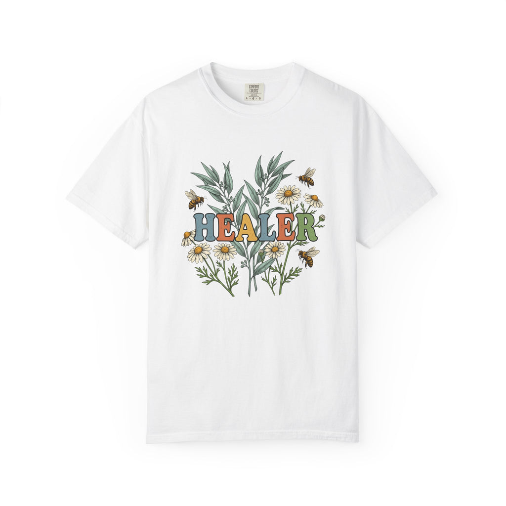 Wildflower Blossoms Bees Shirt Nurses Fitness Gift Women Line Art Tee Wildflowers T-Shirt Nurse Enthusiast Illustration Design Classic