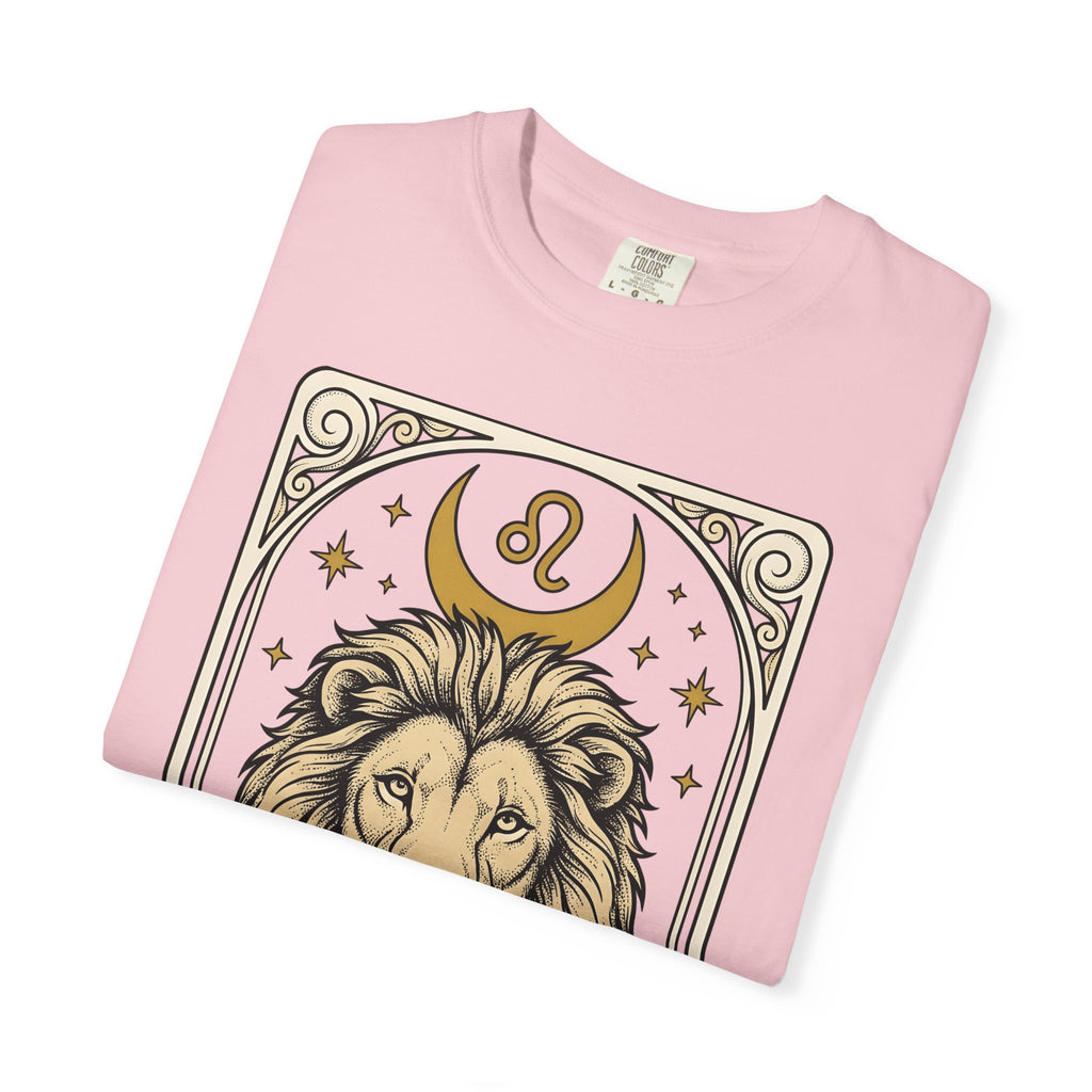 Lion Tarot Card Shirt Boho Chic Zodiac Gift Women Boho Tee Tarot T-Shirt Hippie Fan Bohemian Tshirt Astrology Graphic Vintage Stars Tshirt