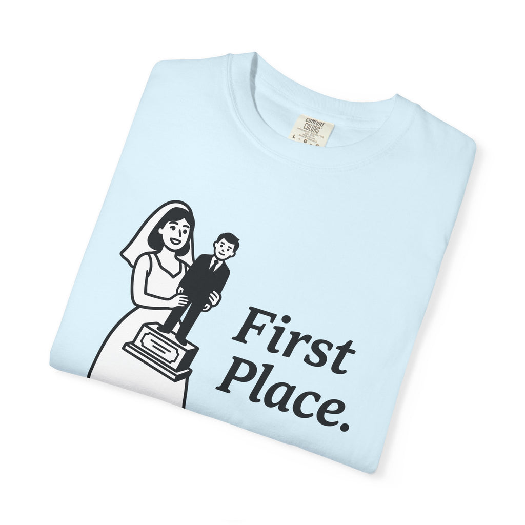 Bride Prize Shirt Funny Matrimony Gift Women Doodle Tee Wedding T-Shirt Humor Fan Cartoon Tshirt Marriage Graphic Sketch Gown Tshirt