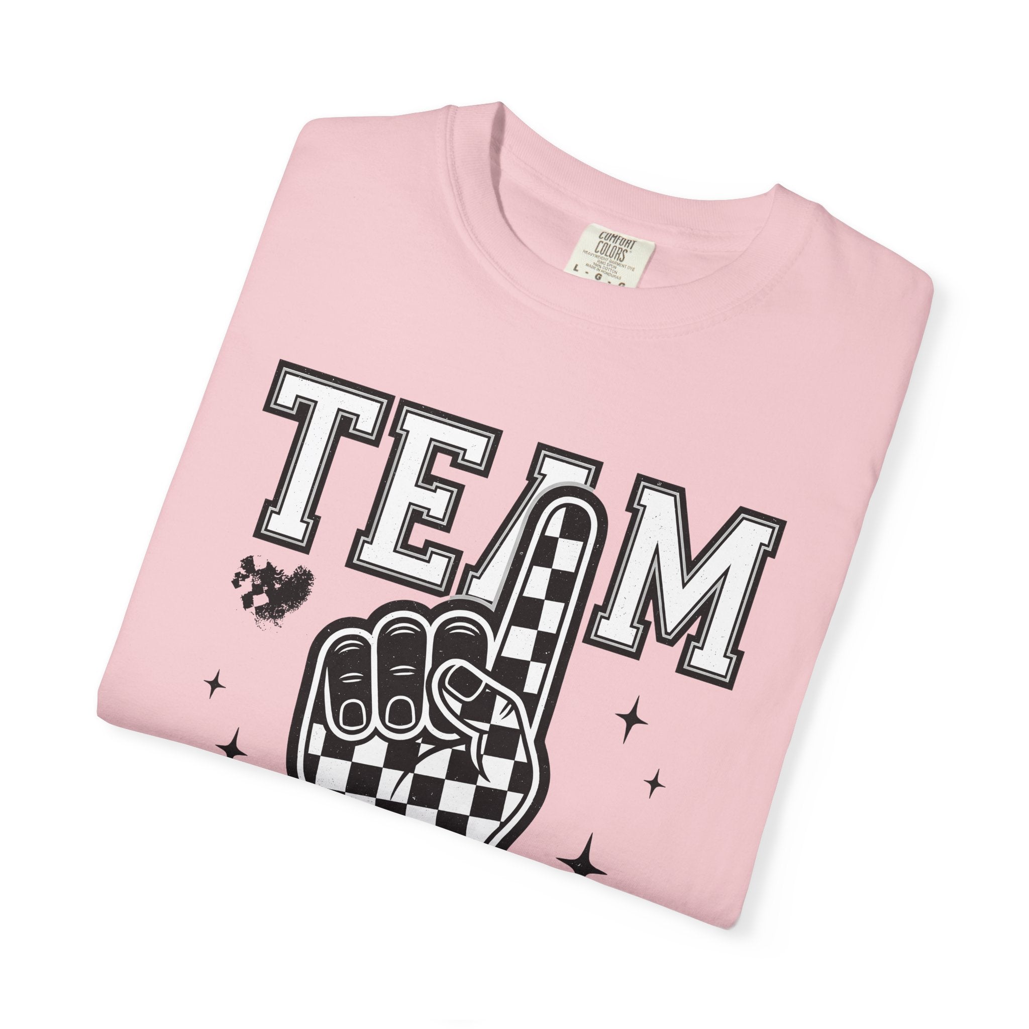 Checkered Foam Finger Shirt Moms Sports Gift Women Vintage Tee Foam Finger T-Shirt Mom Fan Retro Tshirt Athletic Graphic Sports Graphic Tee