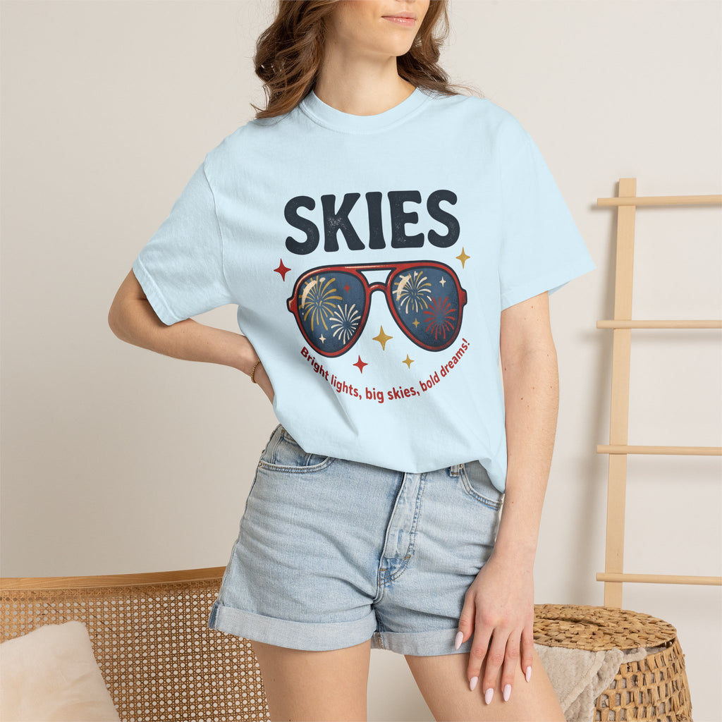 Eyewear Fireworks Shirt 4th Of July Freedom Gift Women Sketch Tee Glasses T-Shirt Fireworks Fan Spectacles Tshirt Liberty Graphic Minimalist
