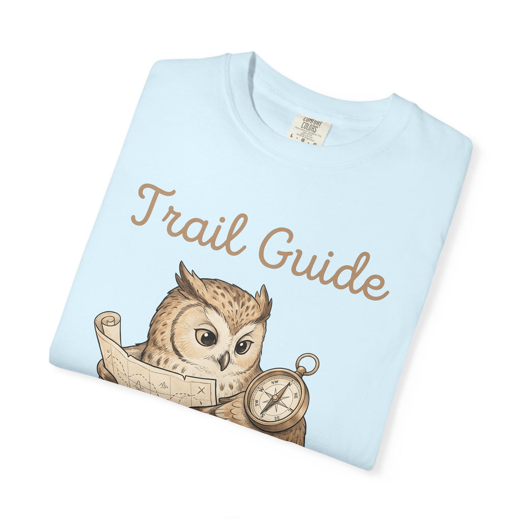 Owl Map Shirt Hiking Exploration Gift Women Cartoon Tee Owl T-Shirt Trekker Fan Hand Drawn Tshirt Adventure Graphic Illustrative Compass