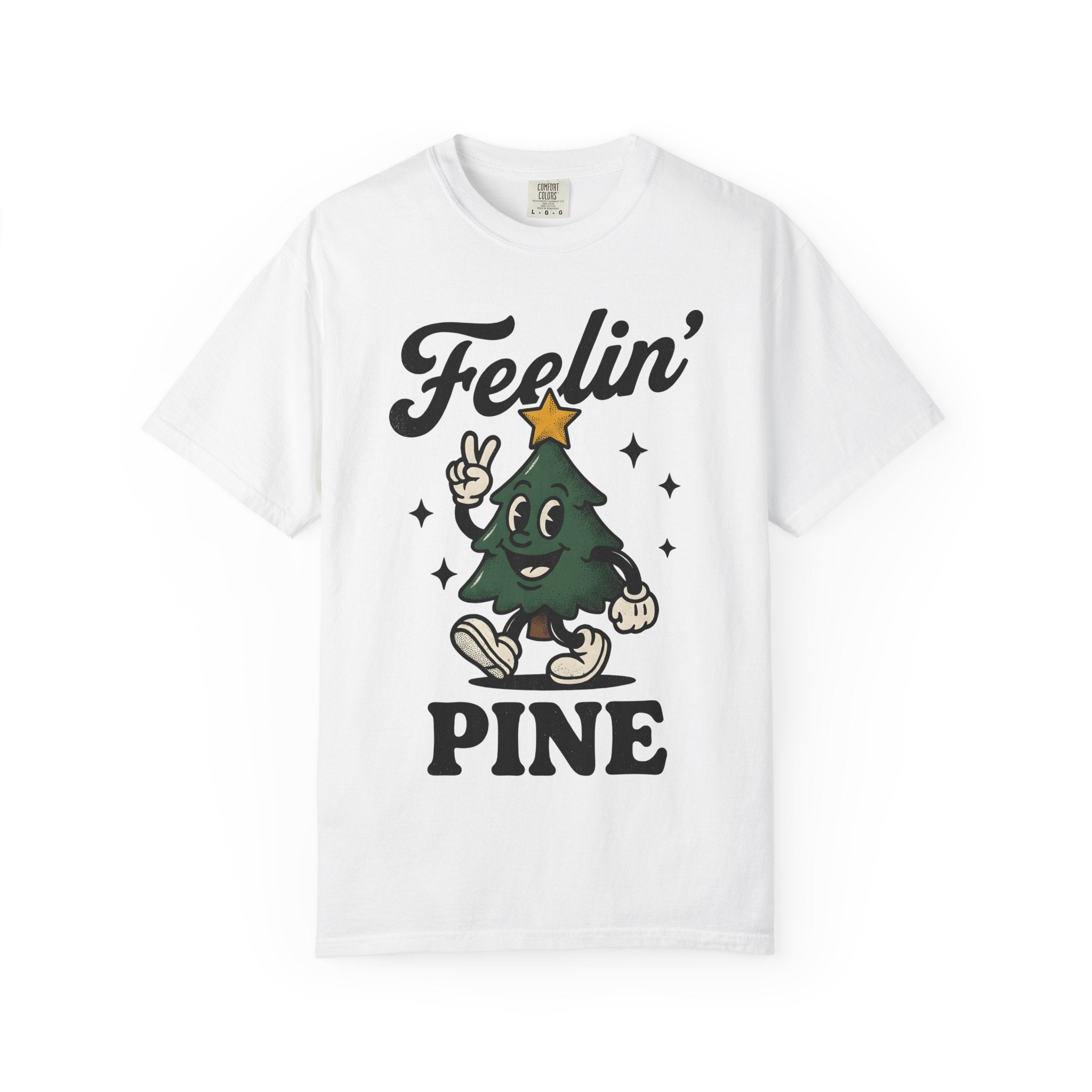 Cartoon Christmas Tree Shirt Christmas Humor Gift Women Vintage Tee Xmas Tree T-Shirt Holiday Fan Retro Illustration Tshirt Retro Stars