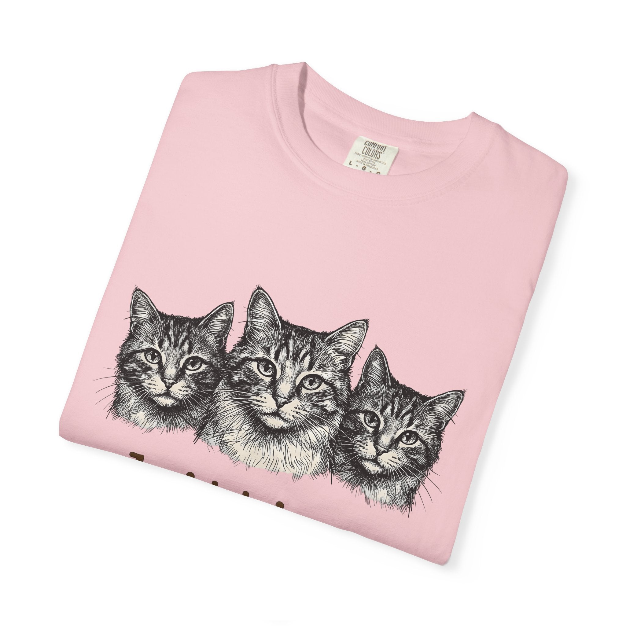 Orange Cats Shirt Cat Wildlife Gift Women Cartoon Tee Tabby T-Shirt Cat Fan Cartoon Tshirt Wildlife Graphic Line Art Threesome Tshirt