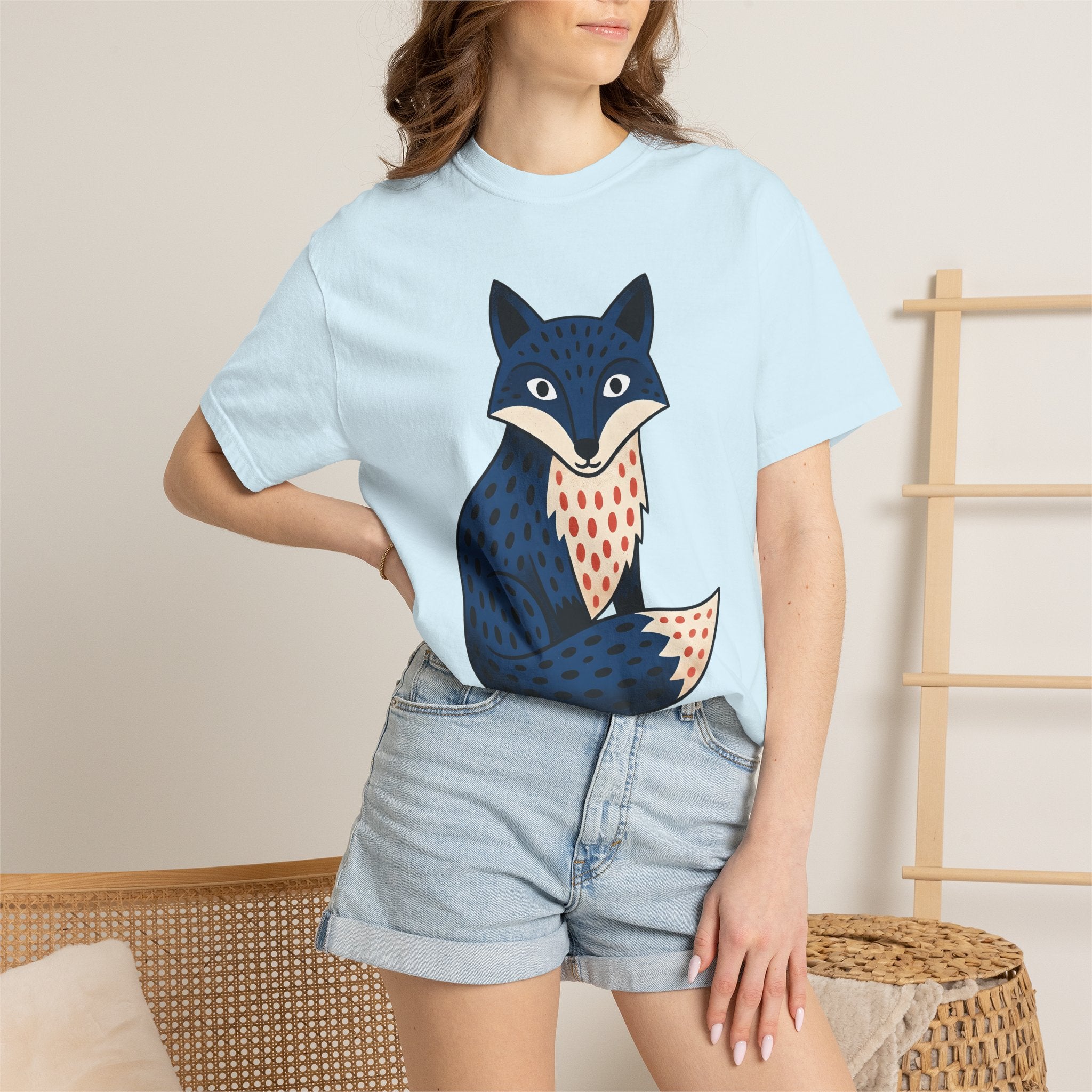 Fox Graphic Shirt Animals Woodland Gift Women Boho Tee Fox T-Shirt Wildlife Fan Vagabond Tshirt Forest Graphic Minimalist Pattern Tshirt