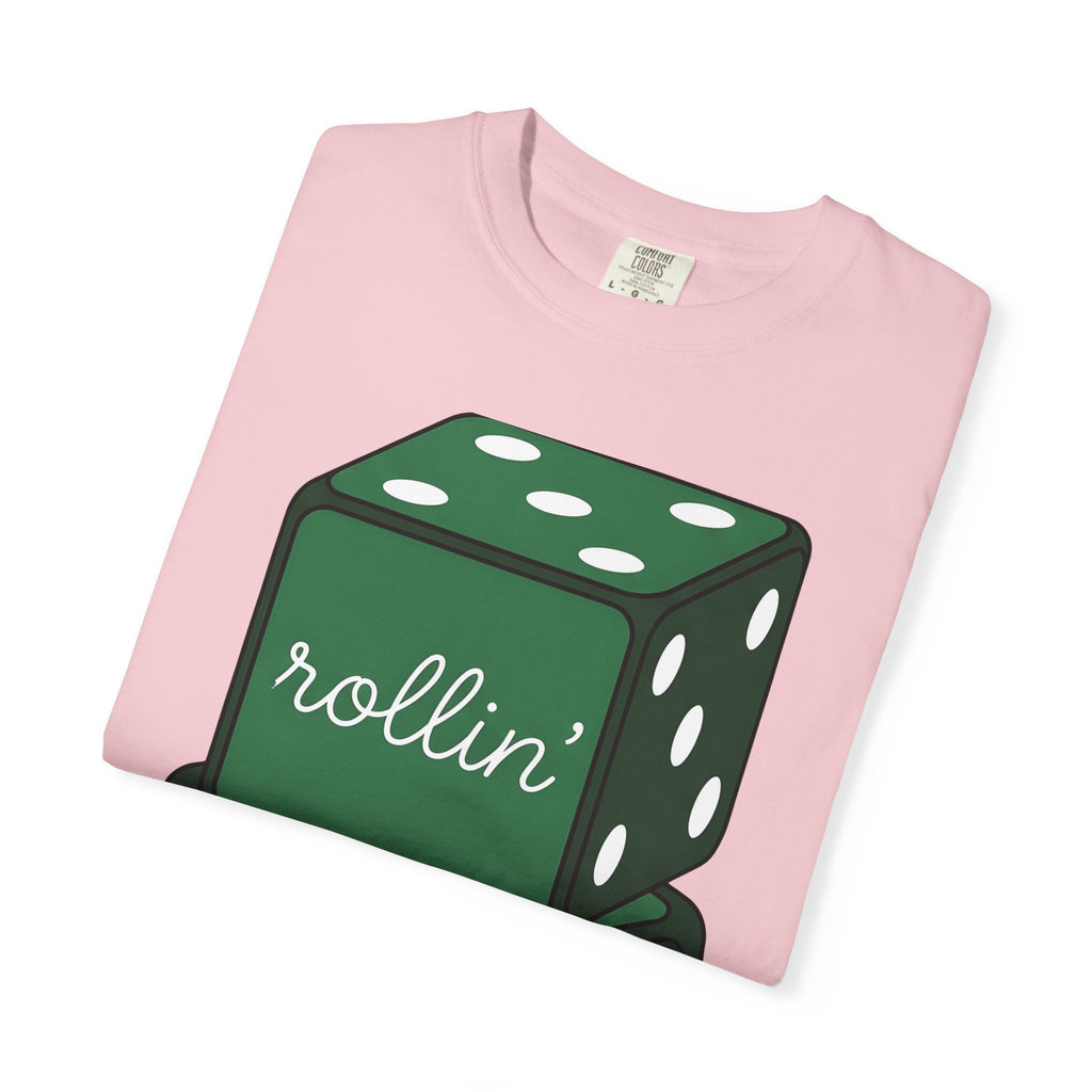 Green Dice Shirt St Patrick's Day Gambling Gift Women Graphic Tee Dice T-Shirt Luck Fan Graphic Tshirt Betting Design Minimal Polka Dots