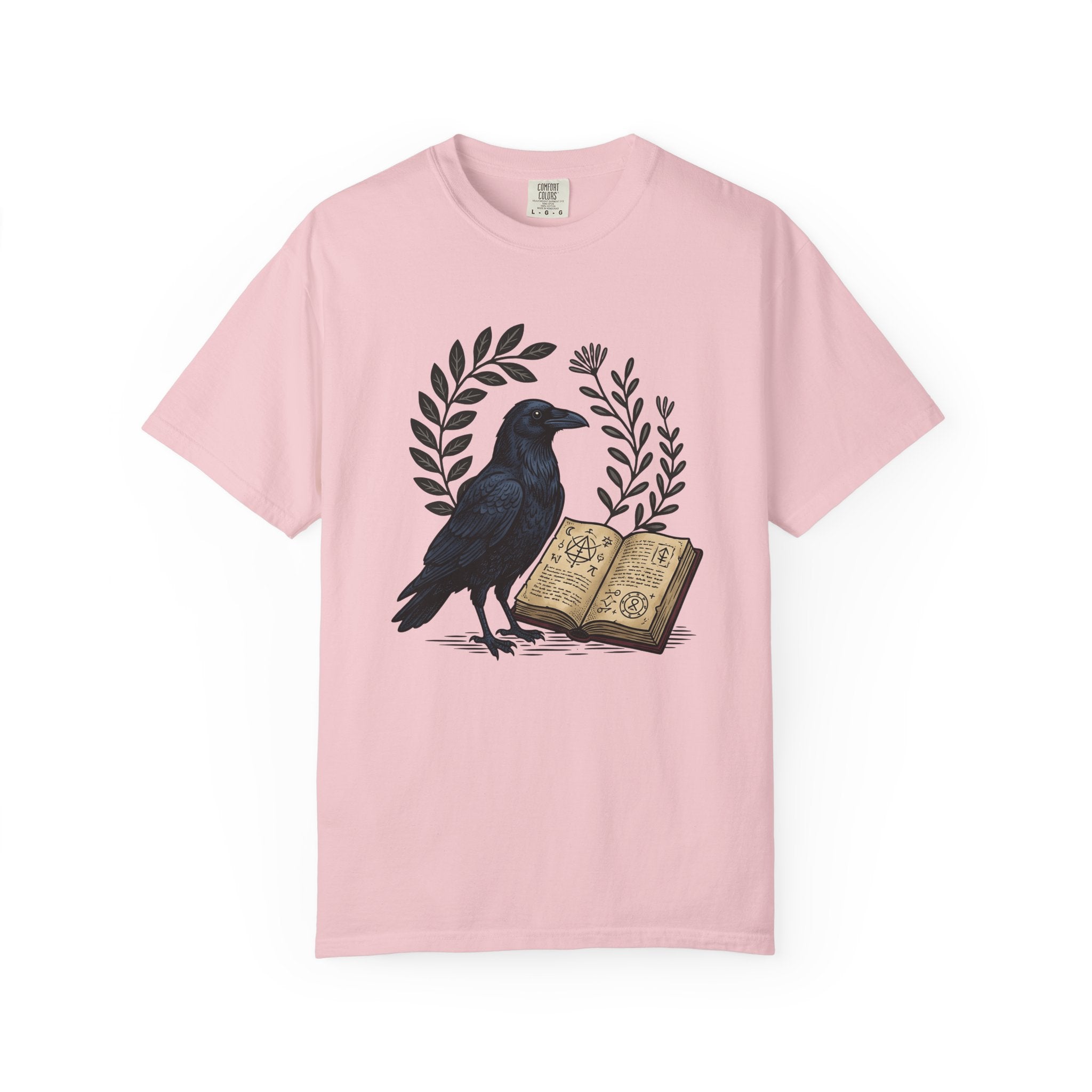Crow Journal Shirt Halloween Magic Gift Women Retro Tee Diary T-Shirt Horror Fan Occult Tshirt Mystic Graphic Sketch Floral Tshirt