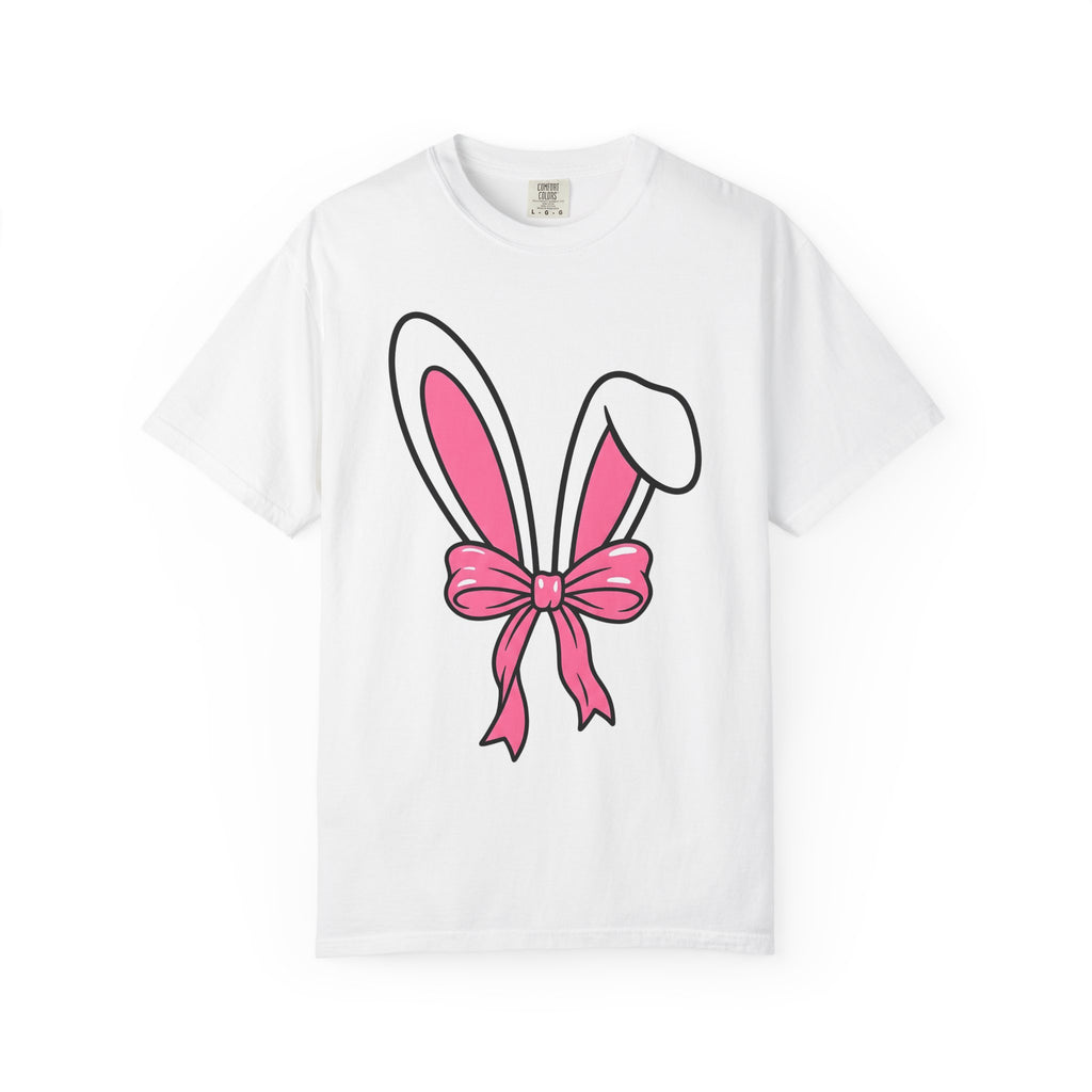 Bunny Ears Shirt Easter Animal Gift Women Cartoon Tee Rabbit Ears T-Shirt Easter Fan Bunny Tshirt Cute Graphic Simple Animal Illustration