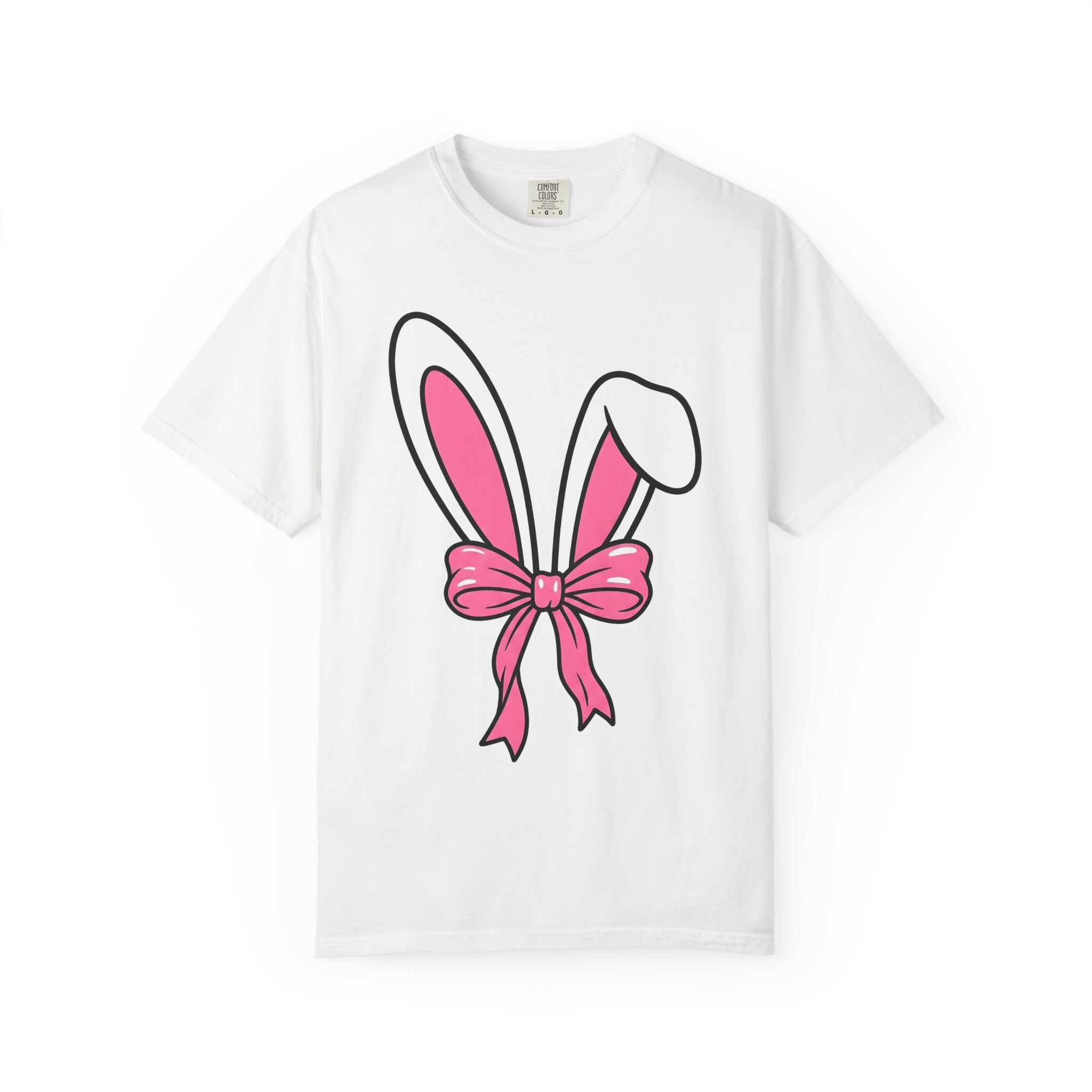 Bunny Ears Shirt Easter Animal Gift Women Cartoon Tee Rabbit Ears T-Shirt Easter Fan Bunny Tshirt Cute Graphic Simple Animal Illustration