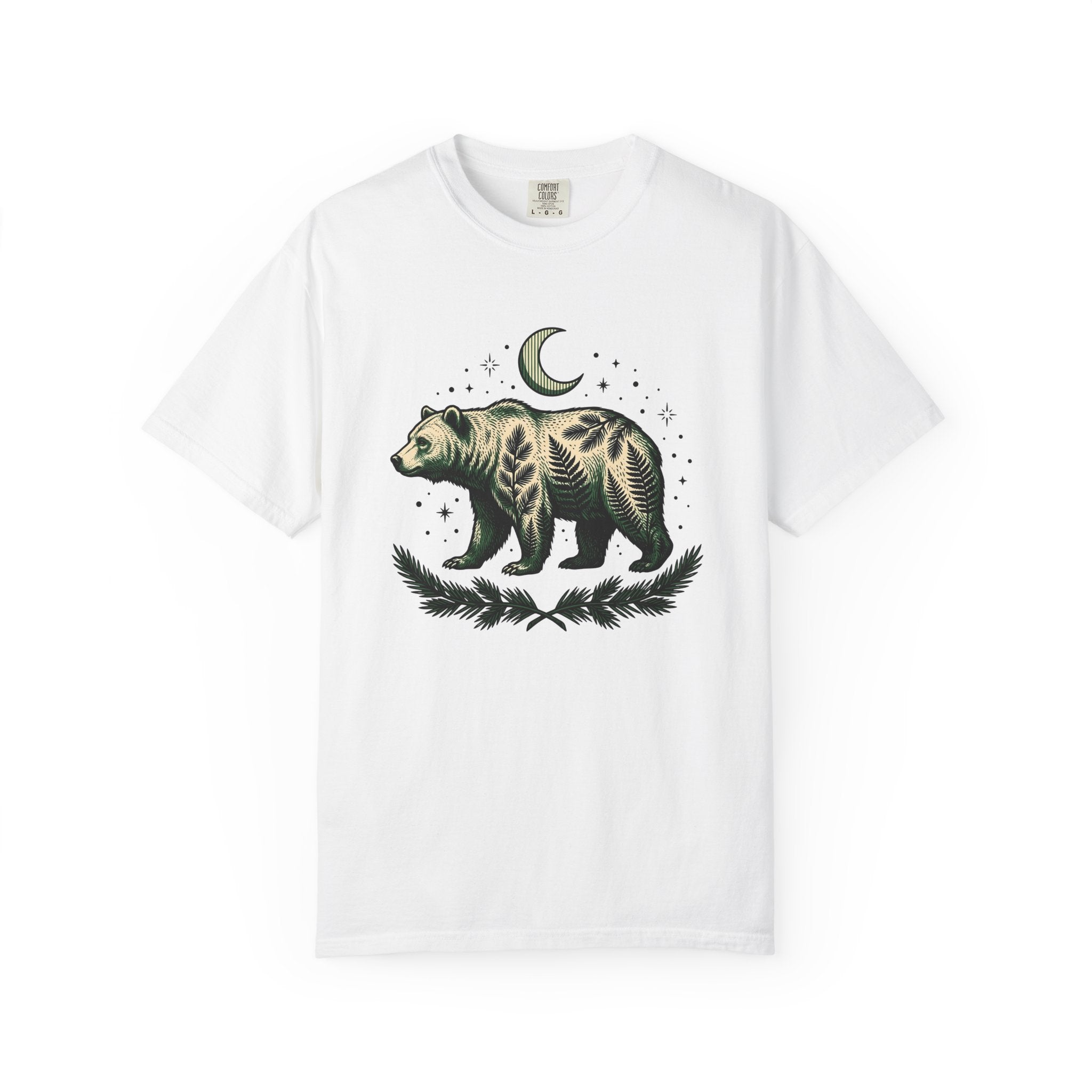 Bear Flower Shirt Animals & Flowers Outdoors Gift Women Etching Tee Floral T-Shirt Wildlife Enthusiast Engraving Tshirt Adventure Graphic