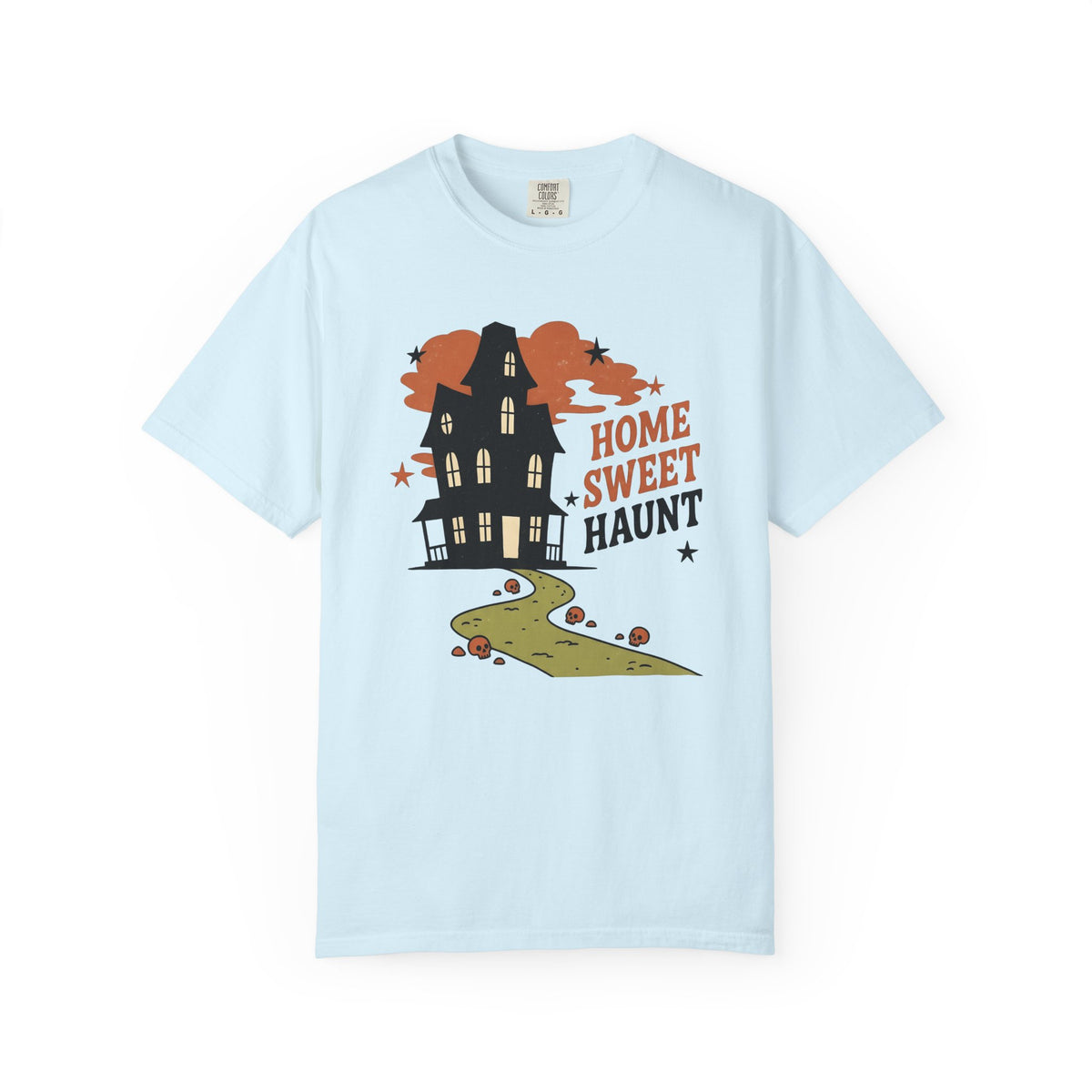 Ghost House Shirt Halloween Monster Gift Women Hand Drawn Tee Haunted House T-Shirt Horror Fan Spooky Tshirt Creature Graphic Sketch Skull