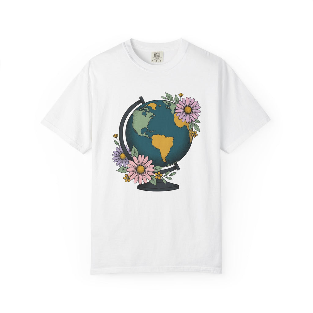 Earth Blooms Shirt Teacher Adventure Gift Women Folk Tee Floral T-Shirt Educator Enthusiast Bohemian Tshirt Explorer Graphic Rustic