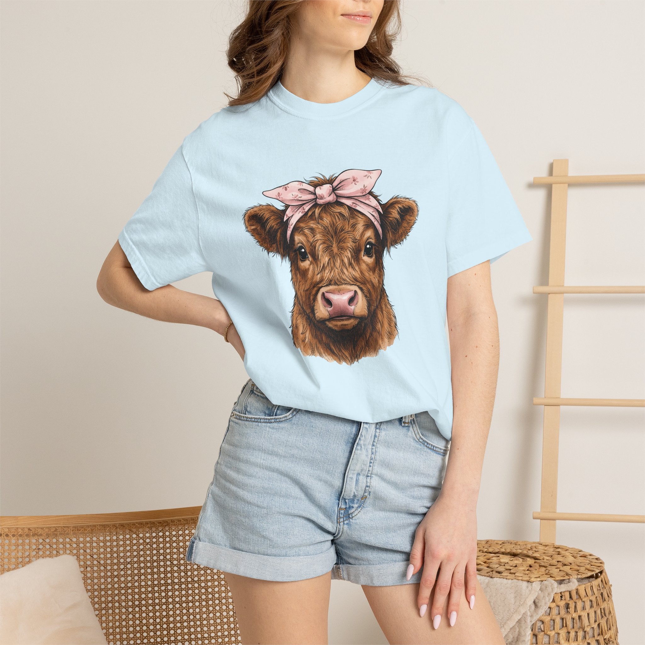 Fuzzy Cow Shirt Farm Pastoral Gift Women Cartoon Tee Cow T-Shirt Rancher Fan Cowboy Tshirt Pastoral Graphic Old School Bow Tie Tshirt