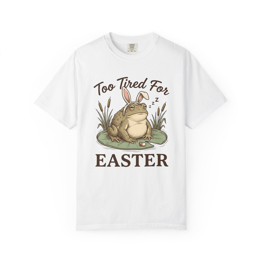 Frog Bunny Ears Shirt Easter Animal Gift Women Vintage Tee Toad T-Shirt Easter Fan Retro Tshirt Creature Graphic Hand Drawn Lily Pad Tshirt