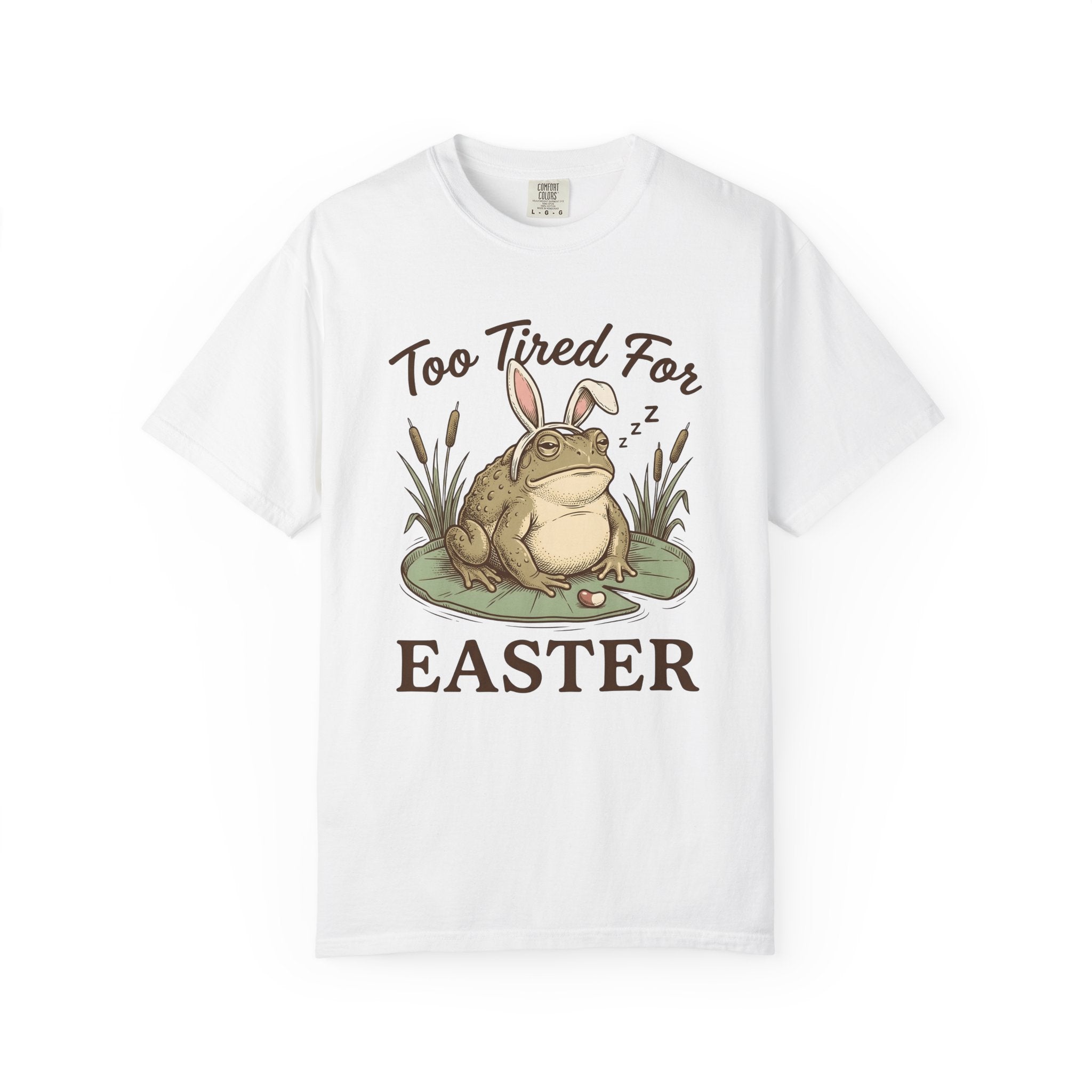 Frog Bunny Ears Shirt Easter Animal Gift Women Vintage Tee Toad T-Shirt Easter Fan Retro Tshirt Creature Graphic Hand Drawn Lily Pad Tshirt