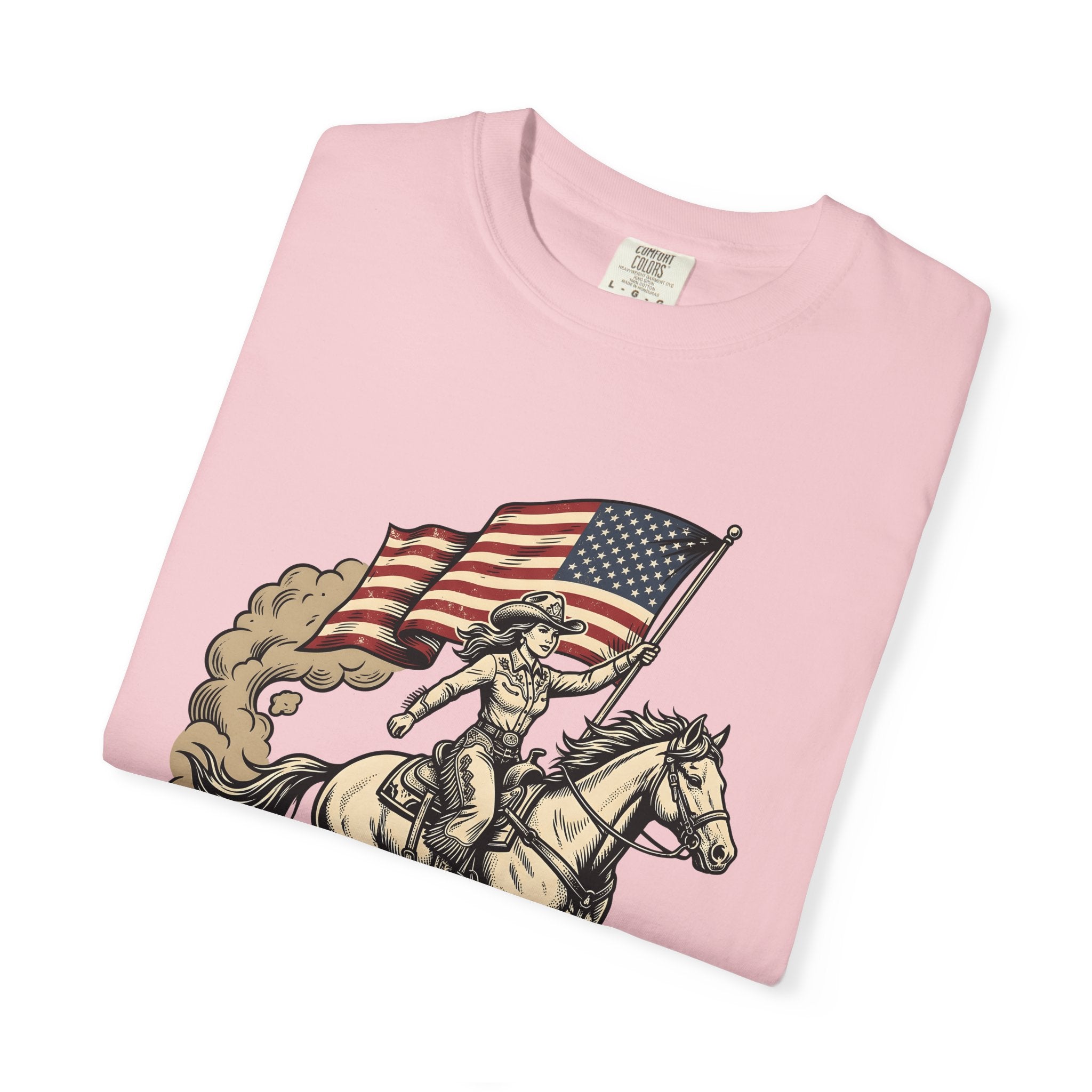 Cowgirl Horse Shirt Cowgirl Western Gift Women Vintage Tee Horseman T-Shirt Cowboy Fan Rodeo Graphic Tshirt Retro American Flag Tshirt