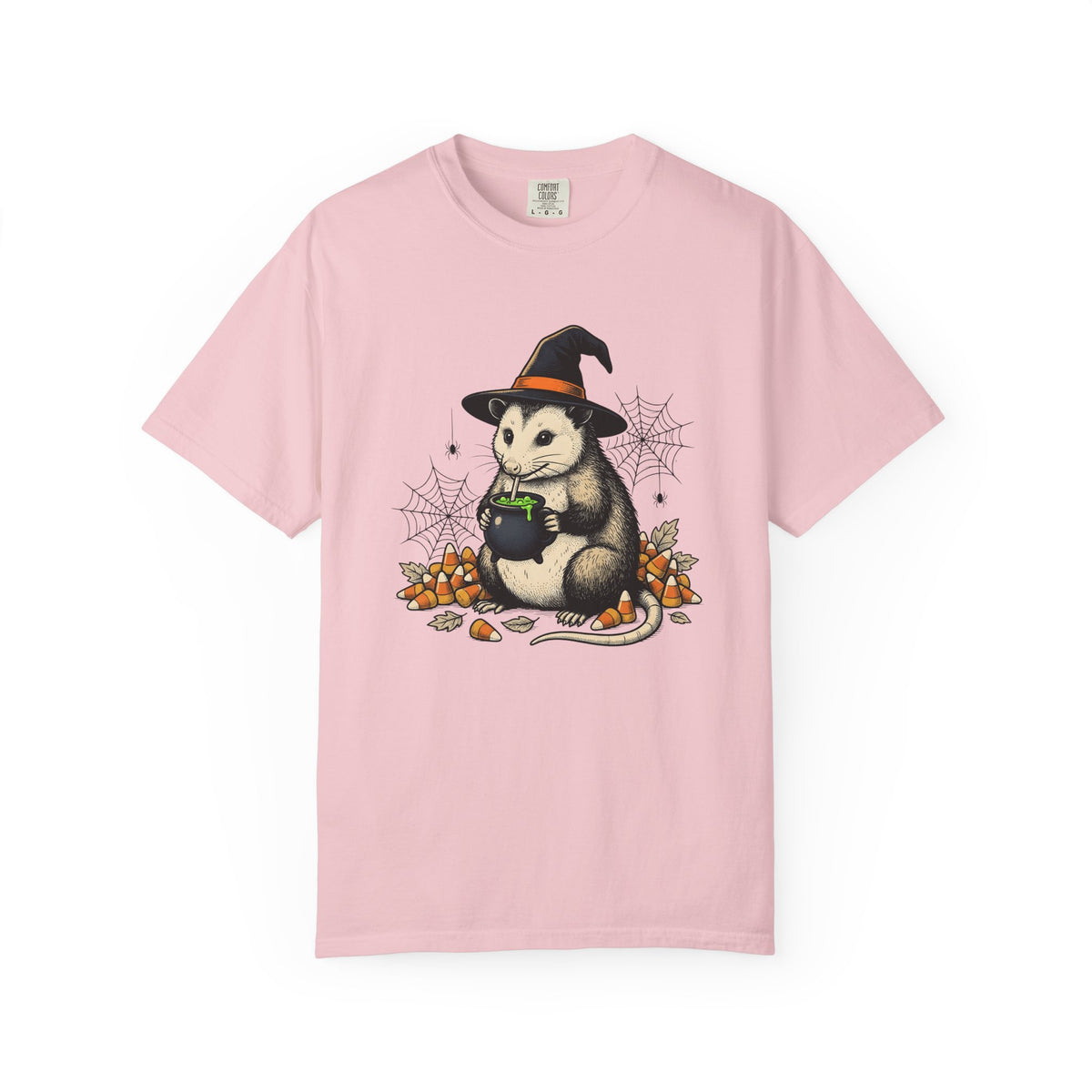 Opossum Magic Shirt Halloween Fauna Gift Women Sketch Tee Possum T-Shirt Spooky Fan Drawing Graphic Tshirt Line Art Autumn Candy Tshirt