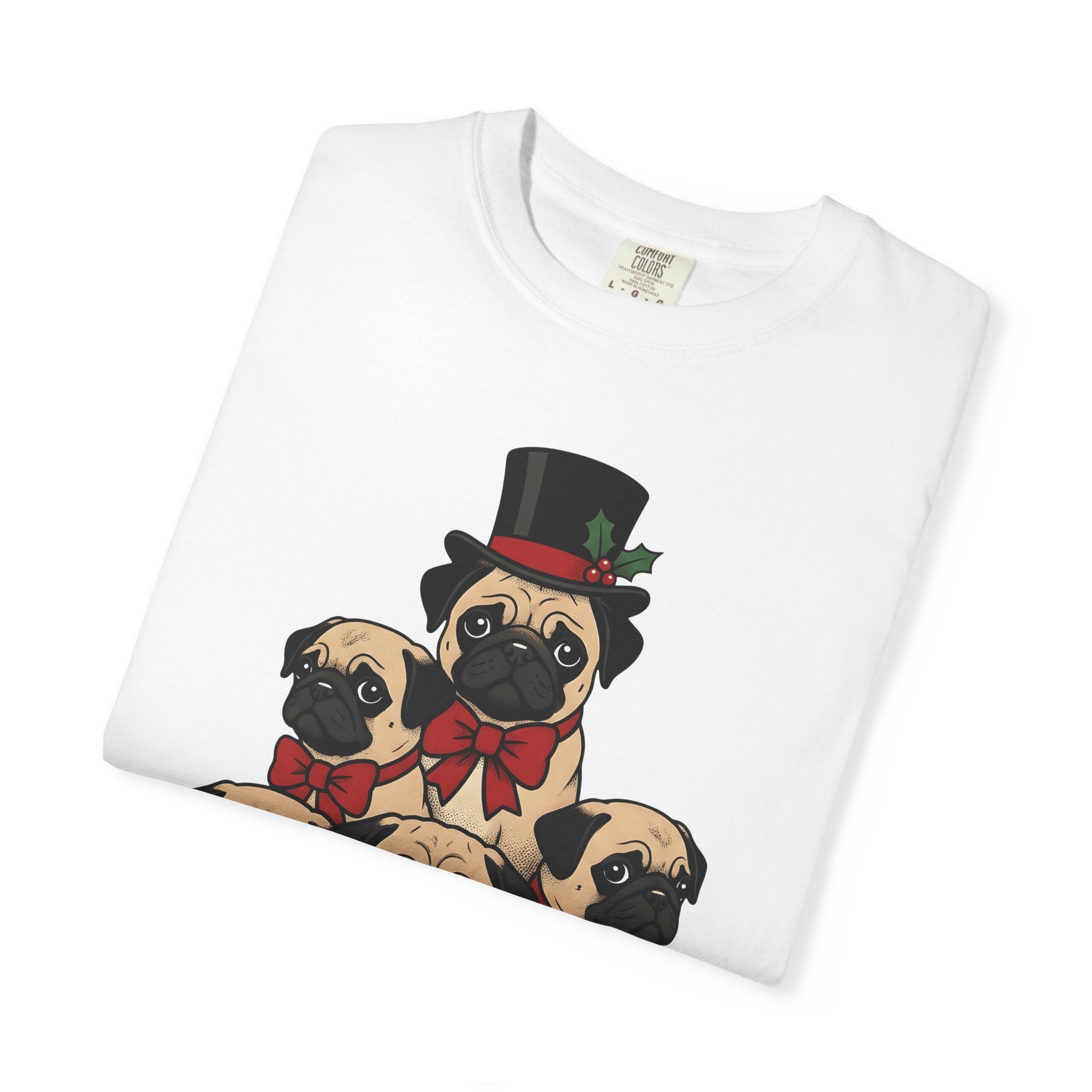 Pug Dogs Shirt Dog Seasonal Gift Women Animated Tee Pug T-Shirt Dog Fan Cartoon Tshirt Holiday Graphic Old School Fancy Hat Tshirt