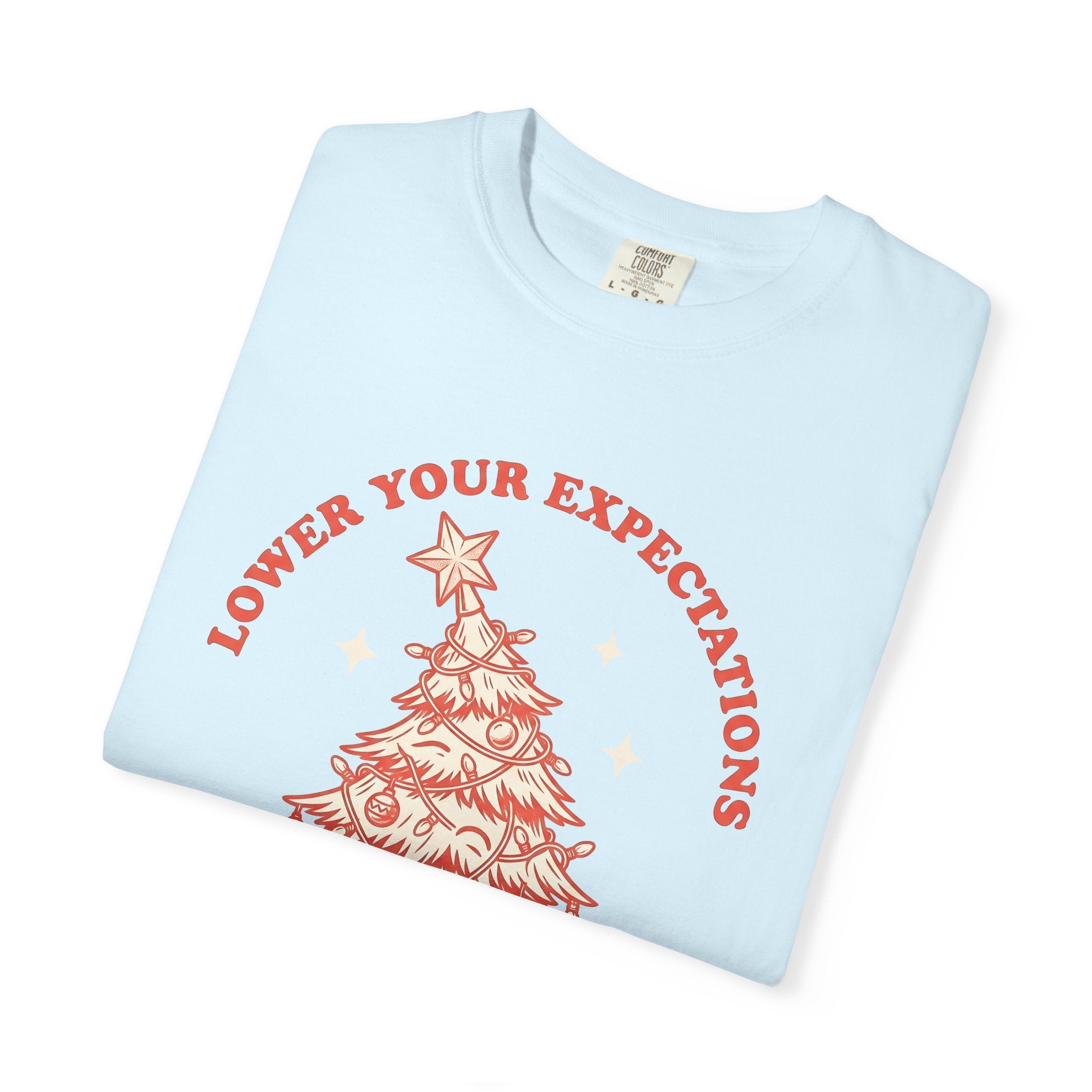 Christmas Tree Shirt Christmas Humor Gift Women Vintage Tee Fir Tree T-Shirt Xmas Fan Christmas Tree Tshirt Funny Graphic Hand Drawn