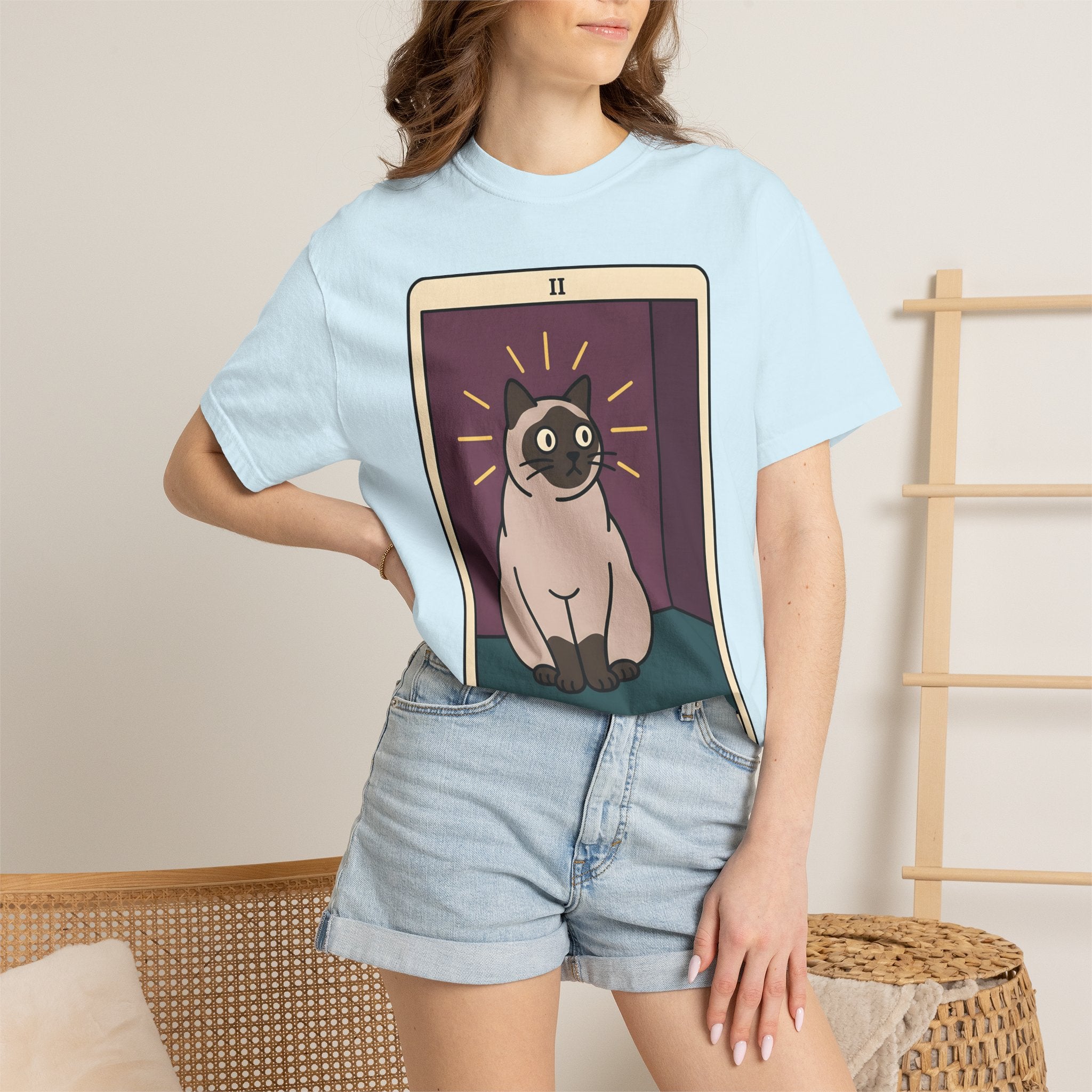 Oracle Cat Shirt Boho Chic Spirituality Gift Women Minimalist Tee Cat T-Shirt Bohemian Fan Simple Tshirt Spiritual Graphic Antique Halo