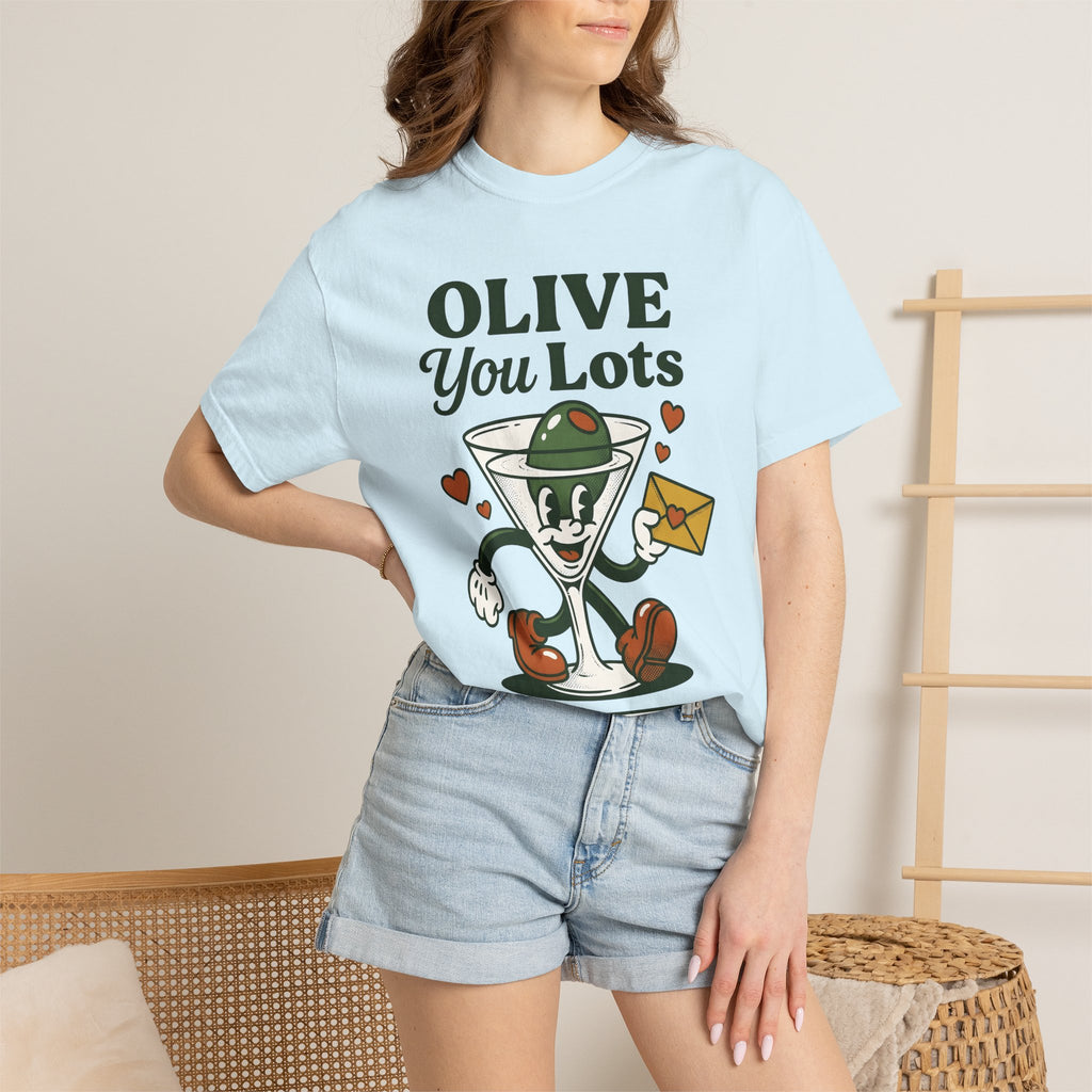 Olive Cocktail Glass Shirt Funny Cocktail Gift Women Cartoon Tee Martini Glass T-Shirt Humor Fan Comic Tshirt Cocktail Graphic Retro Hearts
