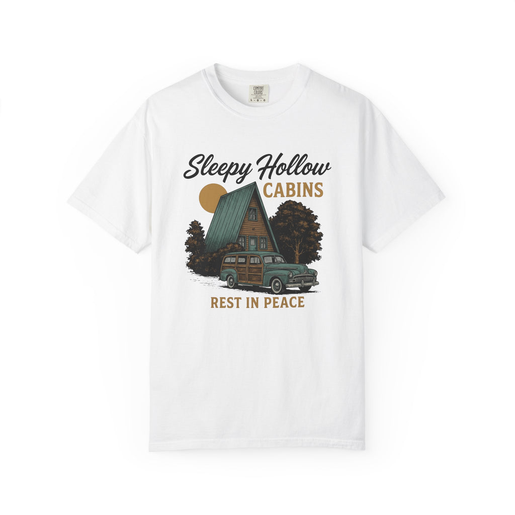 Cabin Car Shirt Halloween Spooky Gift Women Vintage Tee Rv T-Shirt Horror Fan Creepy Graphic Creepy Illustration Retro Tree Tshirt