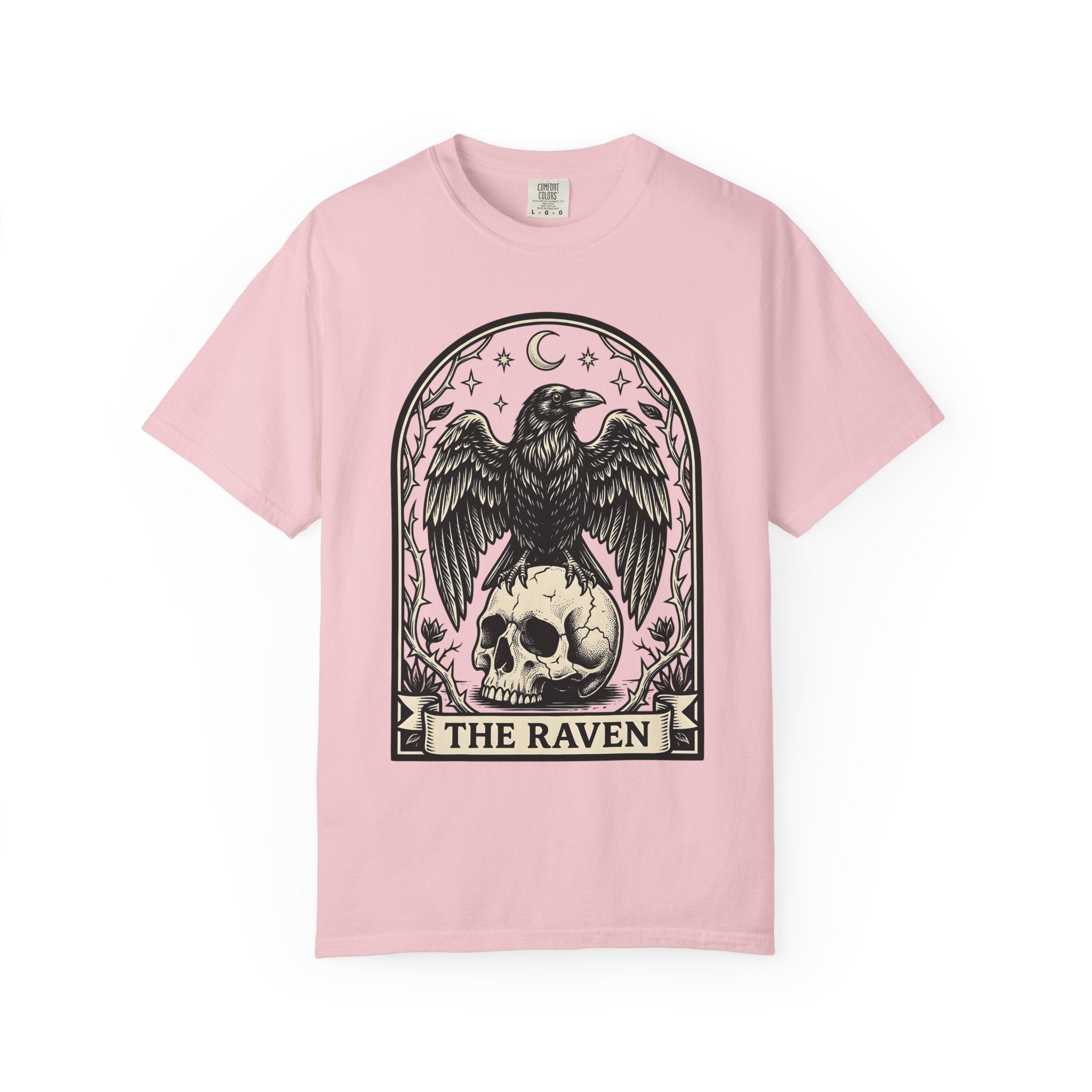 Blackbird Skull Shirt Gothic Esoteric Gift Women Creepy Tee Raven Skull T-Shirt Dark Fan Spooky Tshirt Mystic Graphic Old School Lunar