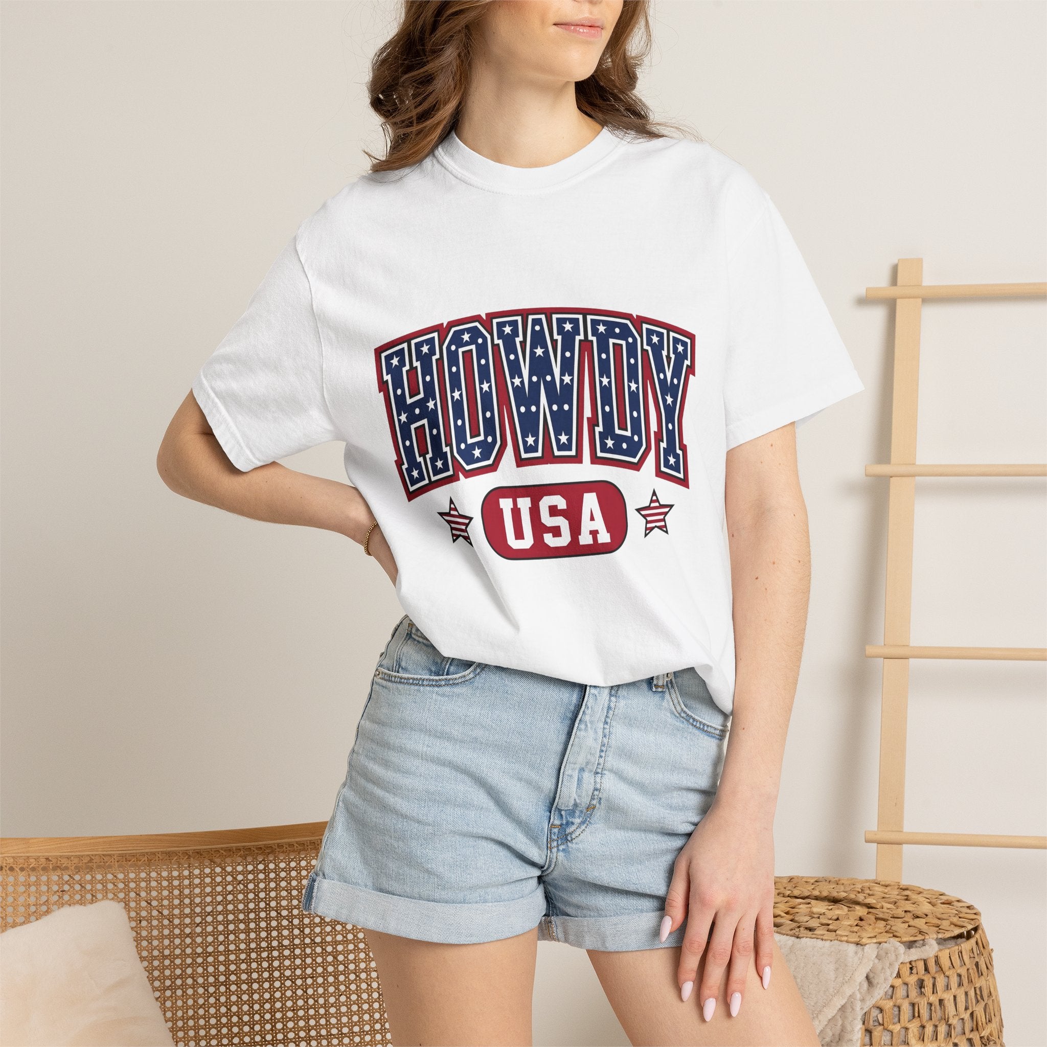 Usa Stars Shirt America Cowboy Gift Women Graphic Tee Stars T-Shirt American Fan Typography Tshirt Rodeo Graphic Classic Star Stripes Tshirt