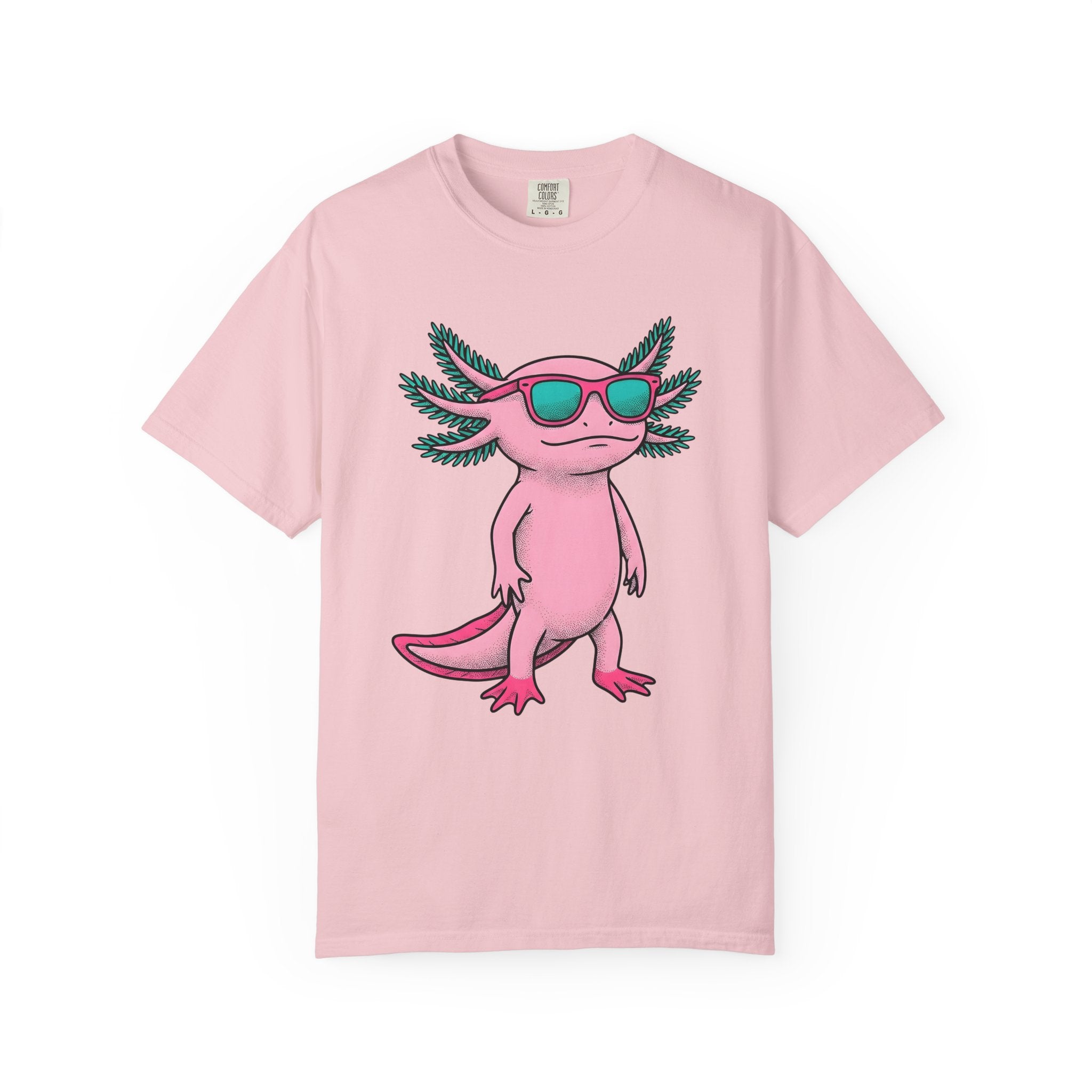 Axolotl Glasses Shirt Animals Satire Gift Women Animated Tee Axolotl Specs T-Shirt Animal Fan Cartoon Tshirt Parody Graphic Old School